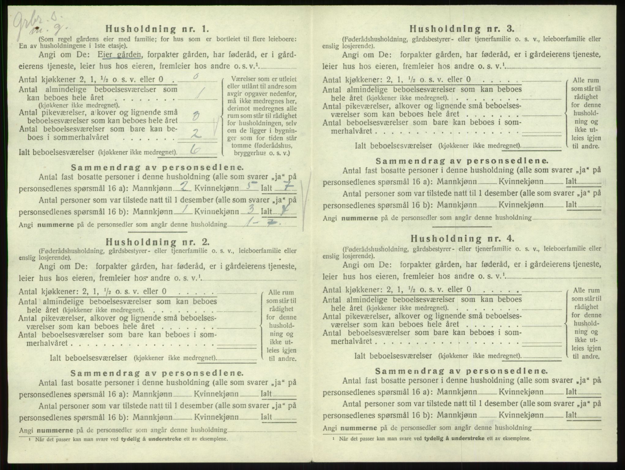 SAB, 1920 census for Lavik, 1920, p. 67