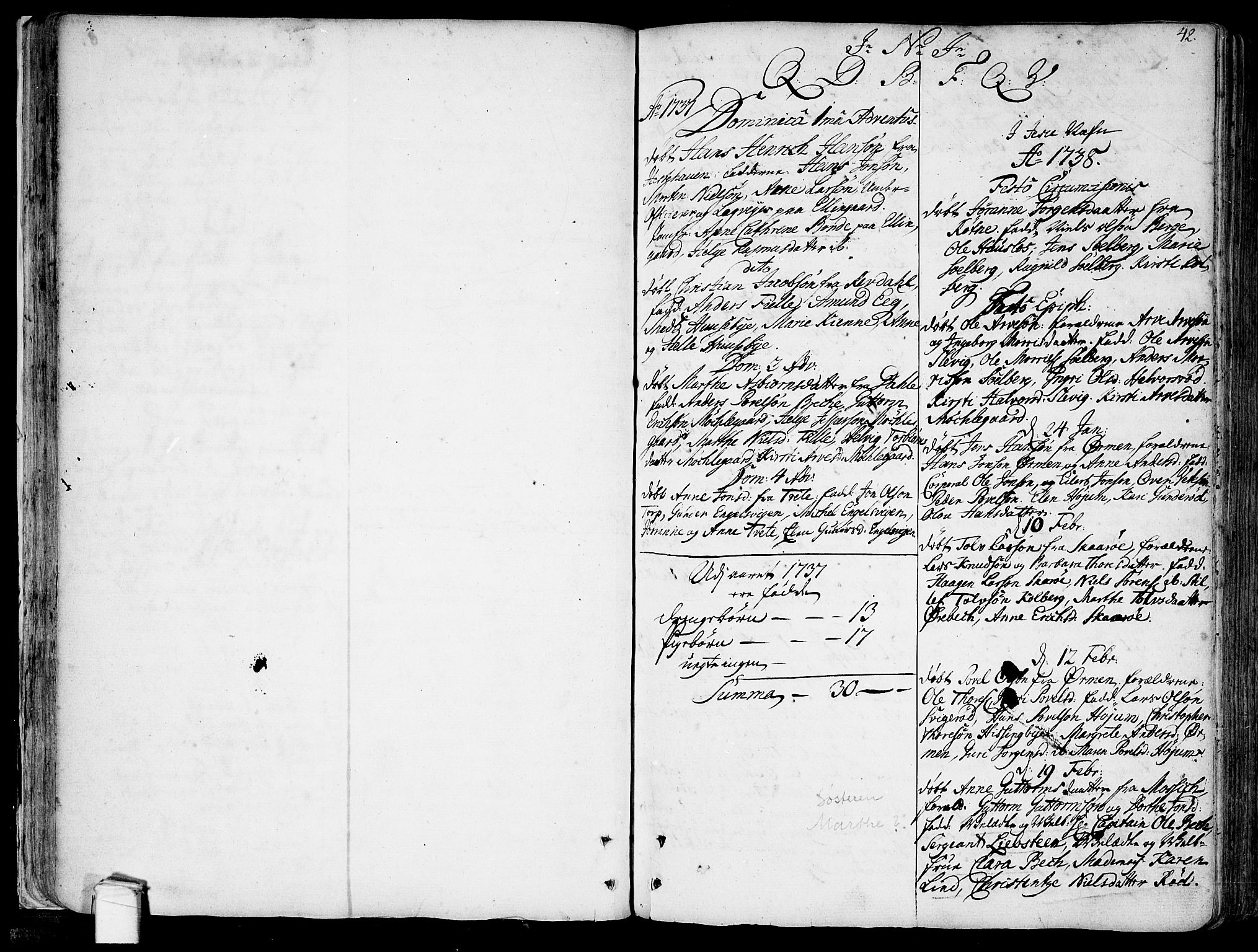 Onsøy prestekontor Kirkebøker, SAO/A-10914/F/Fa/L0001: Parish register (official) no. I 1, 1733-1814, p. 42