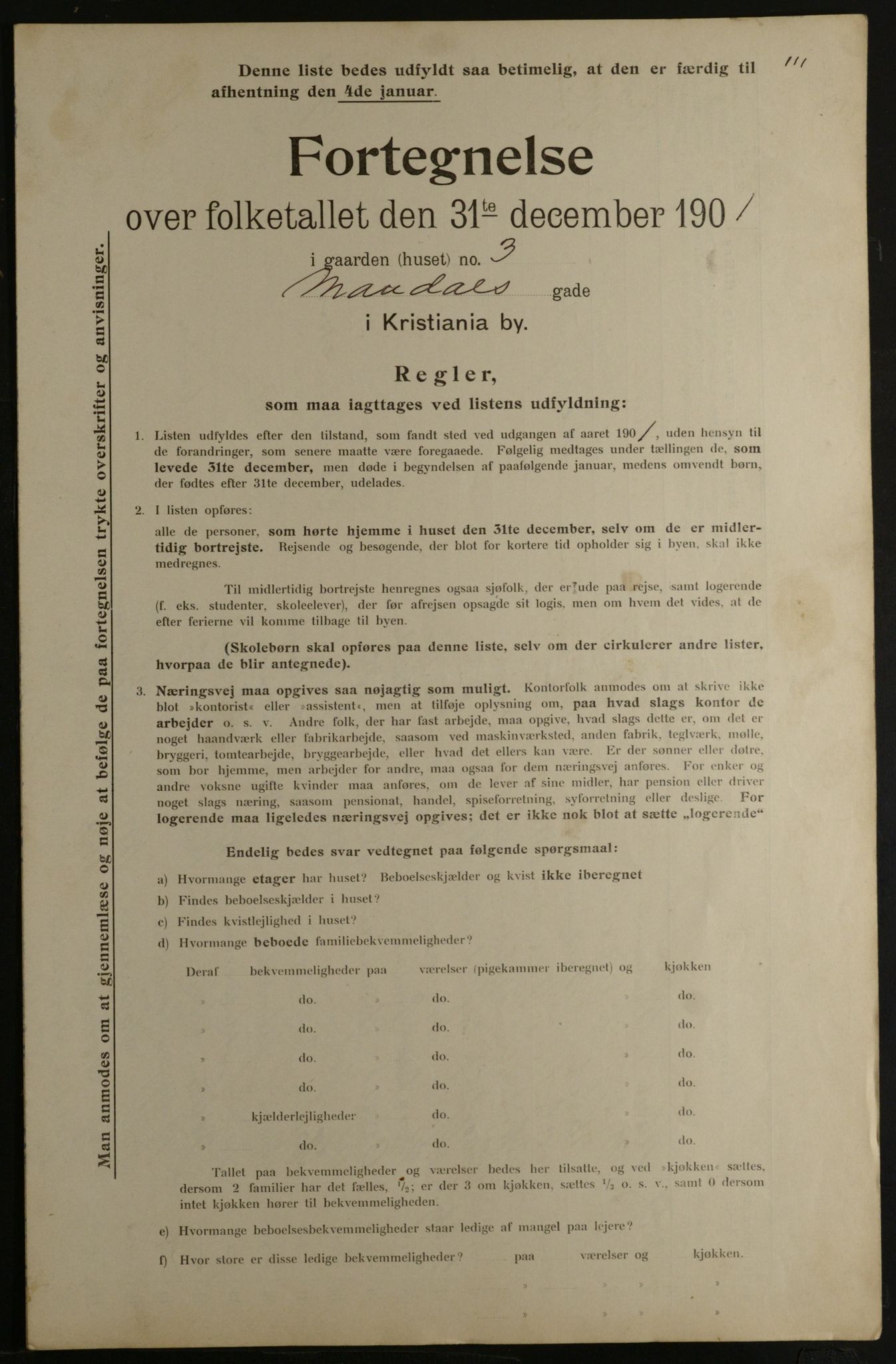 OBA, Municipal Census 1901 for Kristiania, 1901, p. 9272