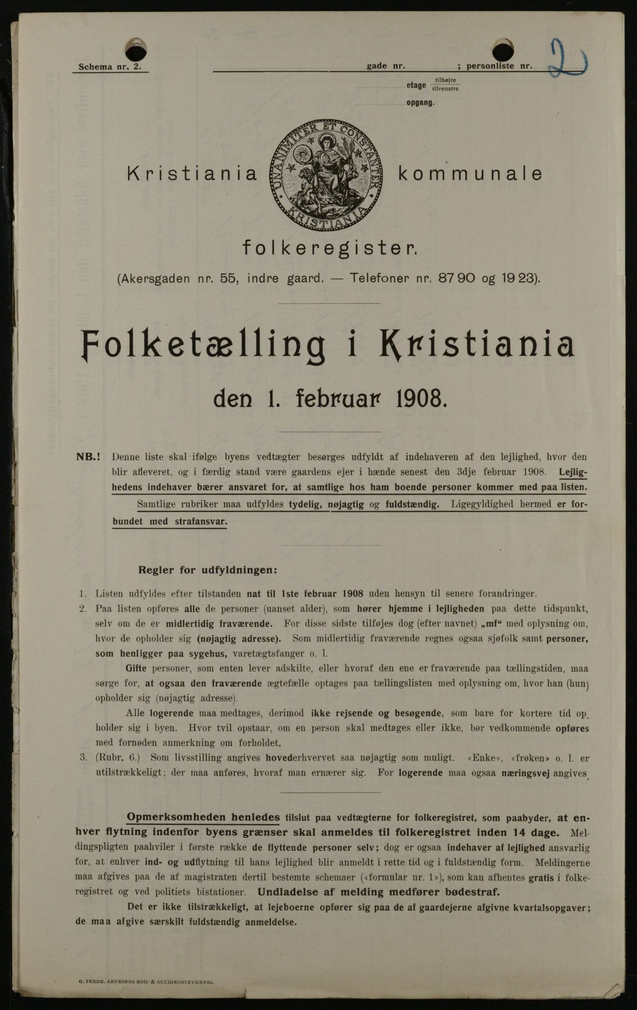 OBA, Municipal Census 1908 for Kristiania, 1908, p. 29151