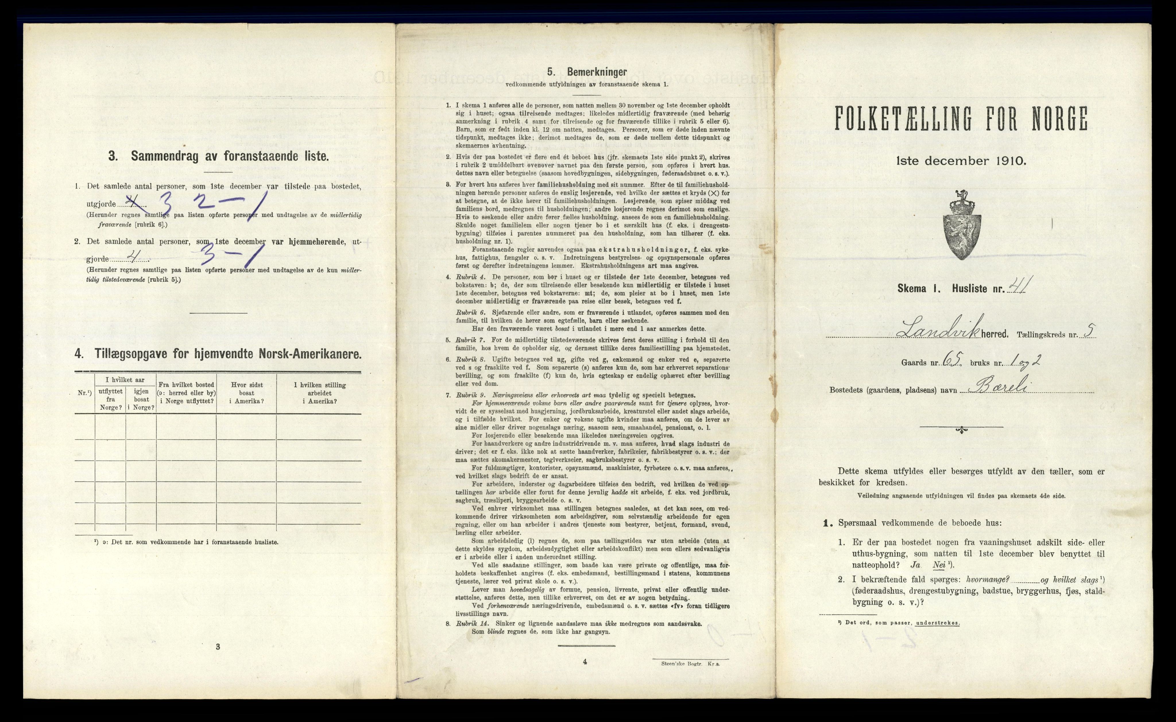 RA, 1910 census for Landvik, 1910, p. 828