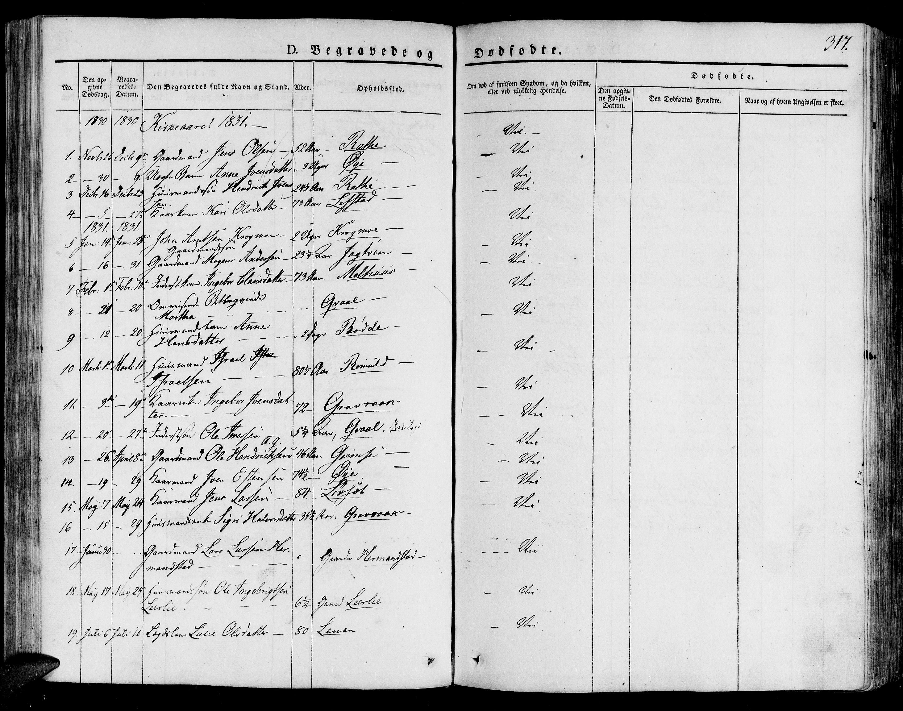 Ministerialprotokoller, klokkerbøker og fødselsregistre - Sør-Trøndelag, SAT/A-1456/691/L1070: Parish register (official) no. 691A05 /1, 1826-1841, p. 317