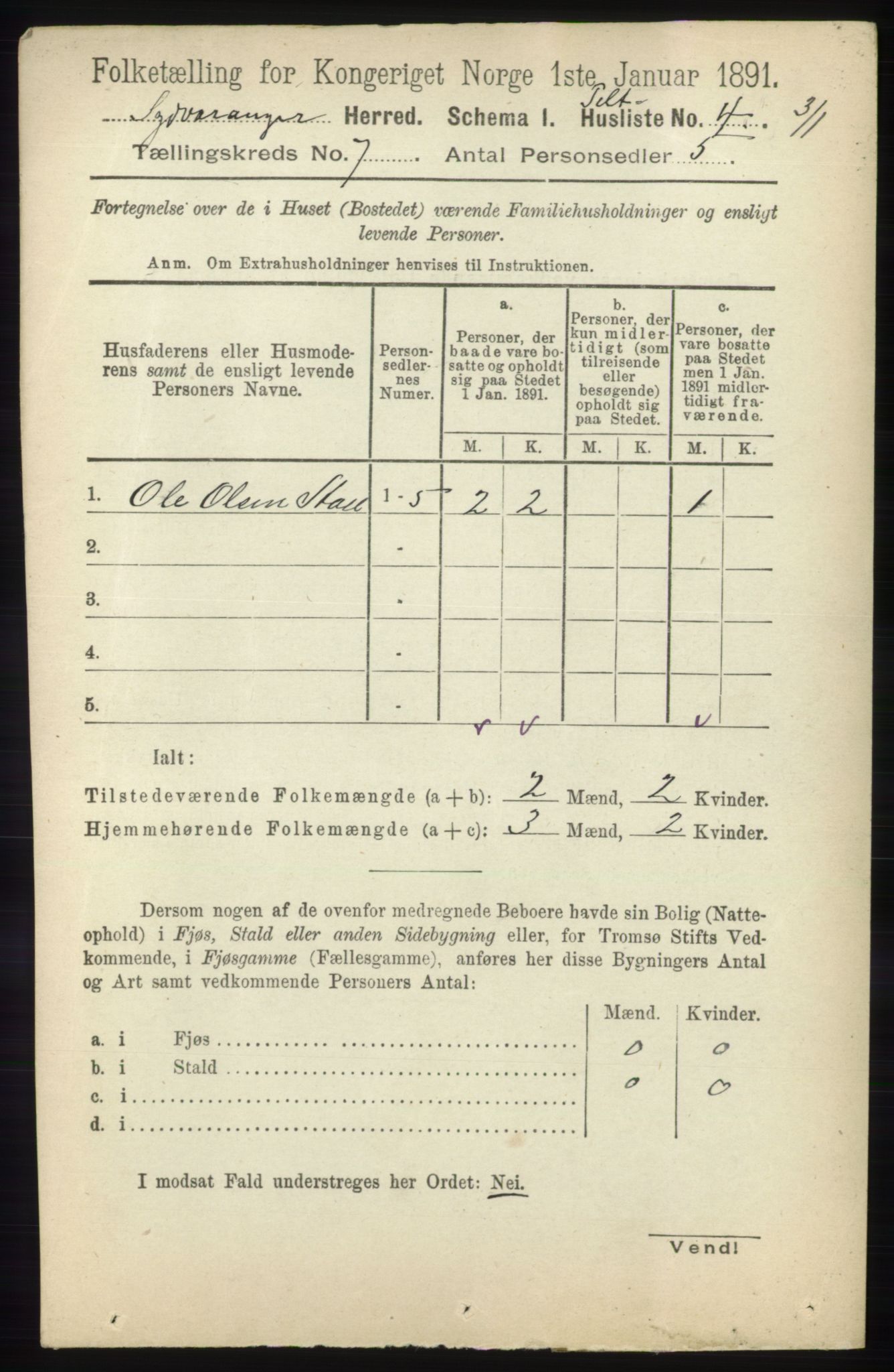 RA, 1891 census for 2030 Sør-Varanger, 1891, p. 2231