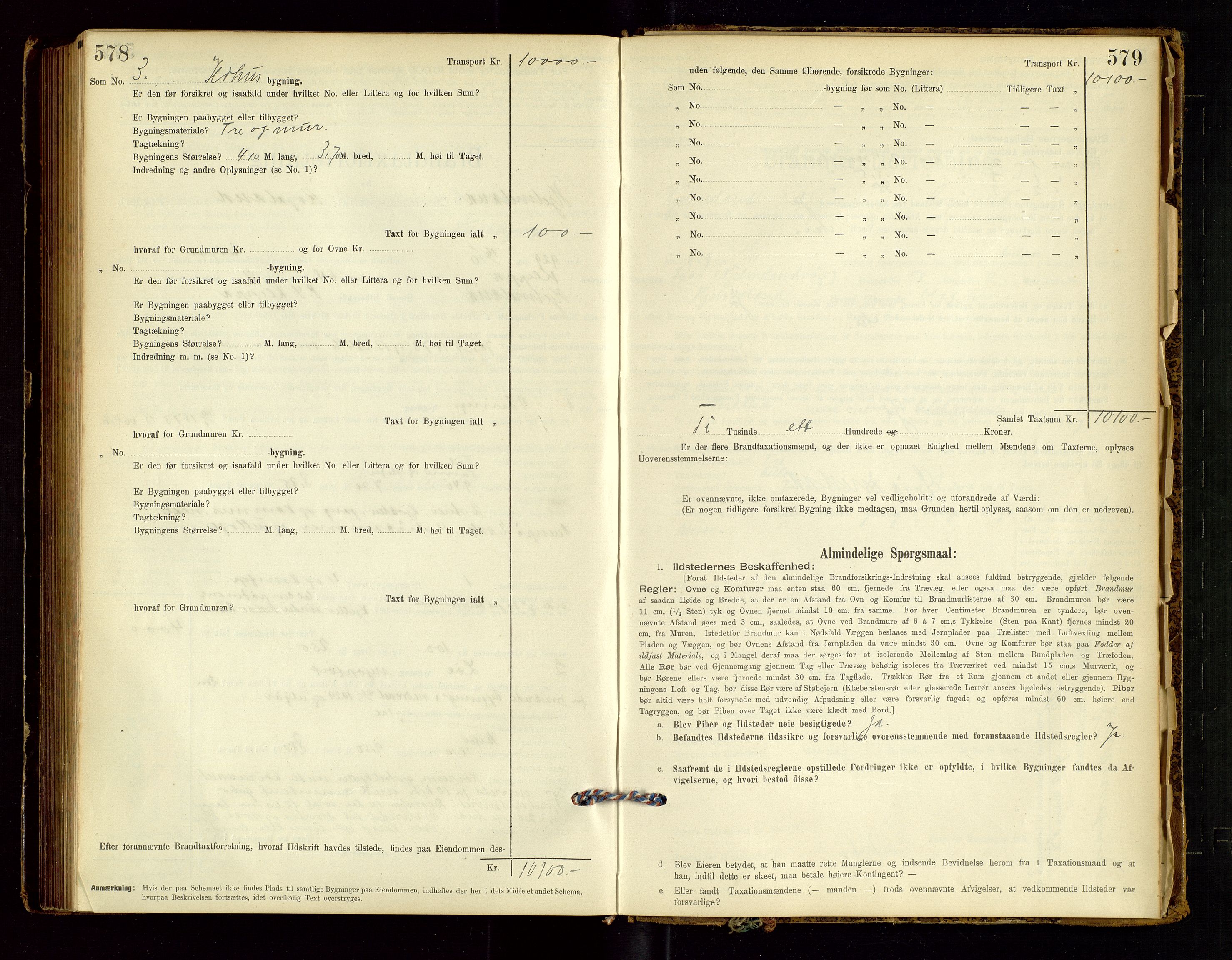 Hjelmeland lensmannskontor, AV/SAST-A-100439/Gob/L0001: "Brandtaxationsprotokol", 1895-1932, p. 578-579