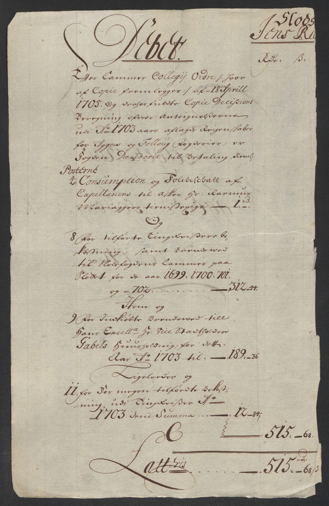 Rentekammeret inntil 1814, Reviderte regnskaper, Fogderegnskap, AV/RA-EA-4092/R10/L0446: Fogderegnskap Aker og Follo, 1705-1706, p. 4