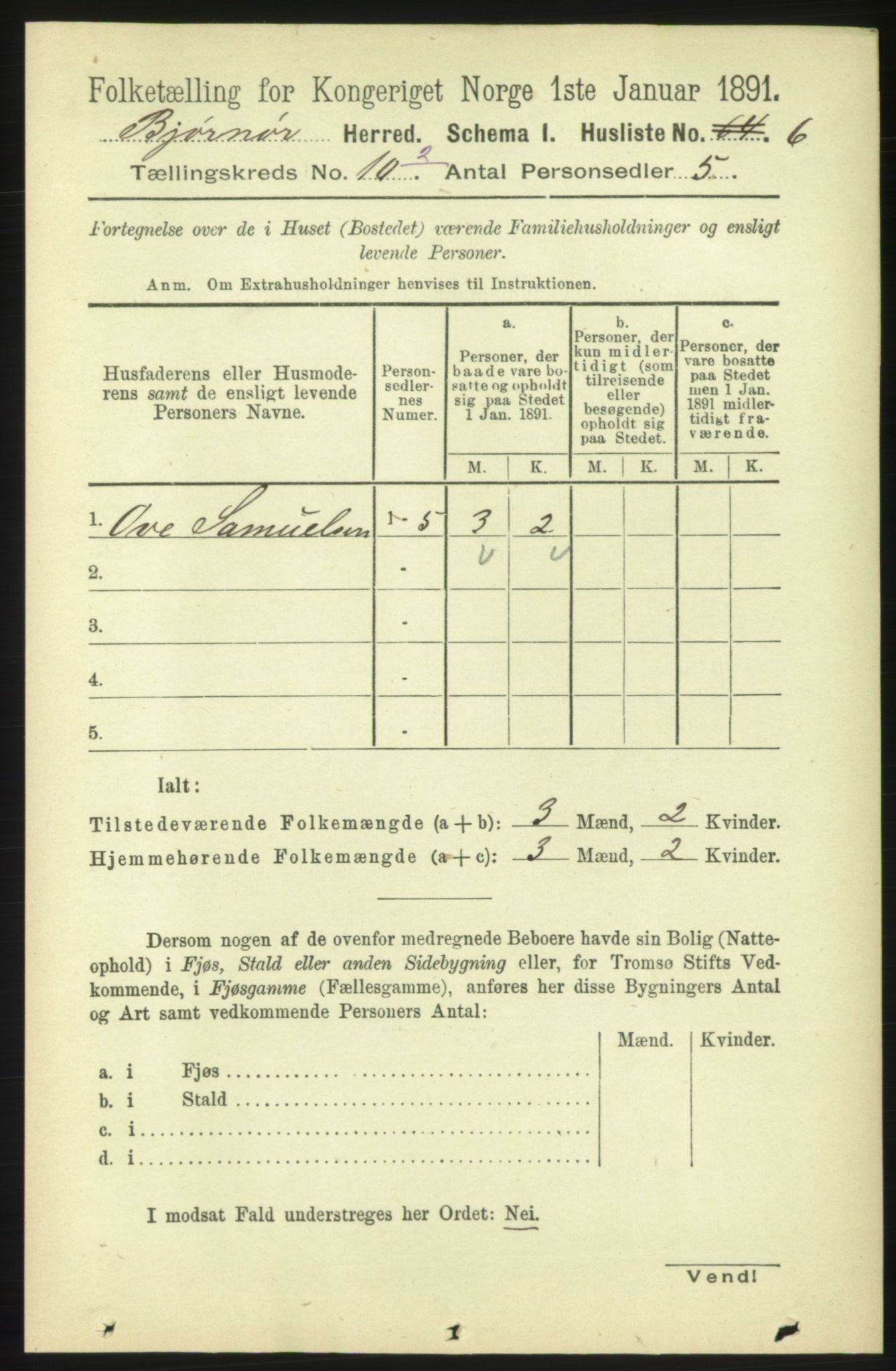 RA, 1891 census for 1632 Bjørnør, 1891, p. 4531