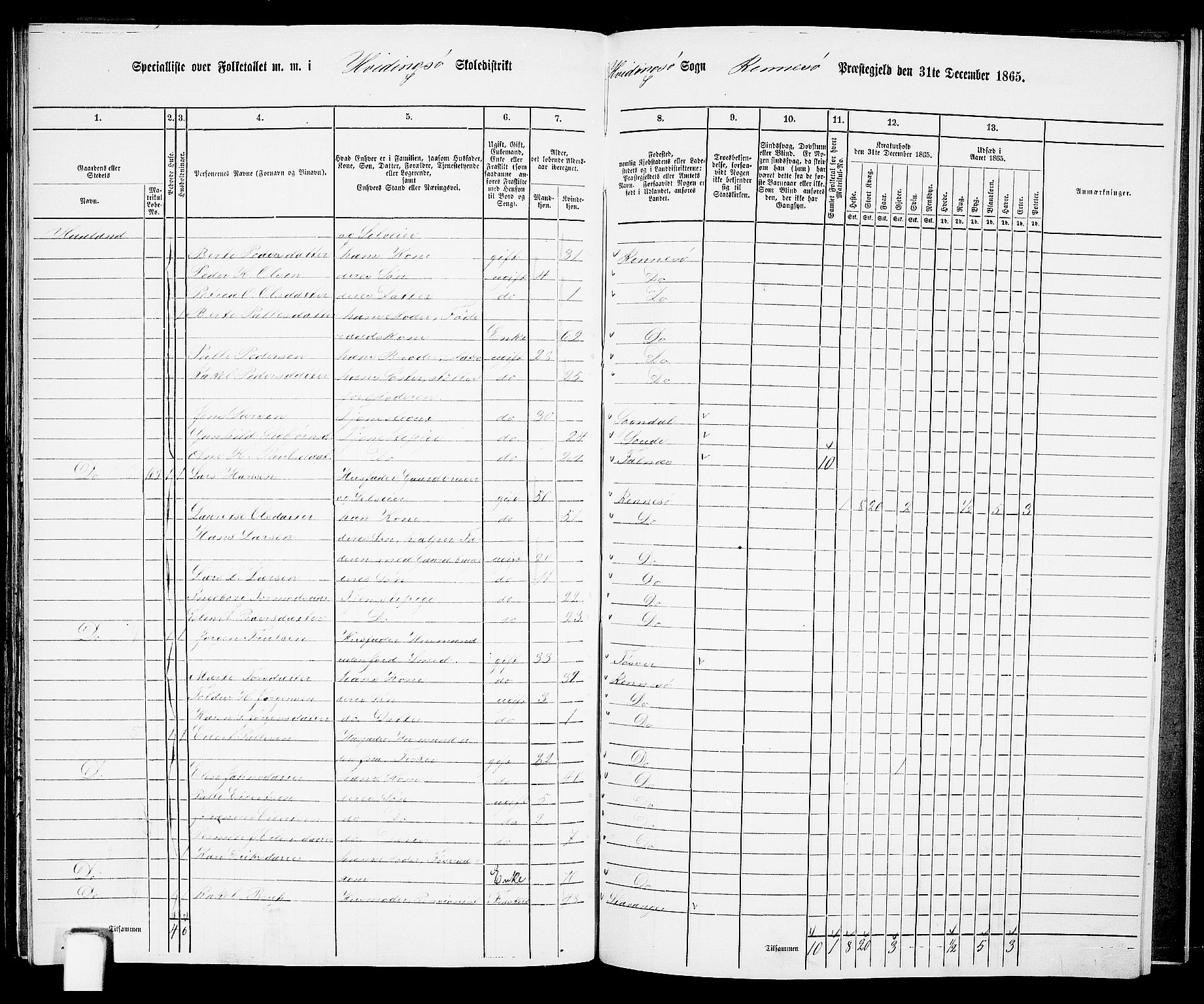 RA, 1865 census for Rennesøy, 1865, p. 94