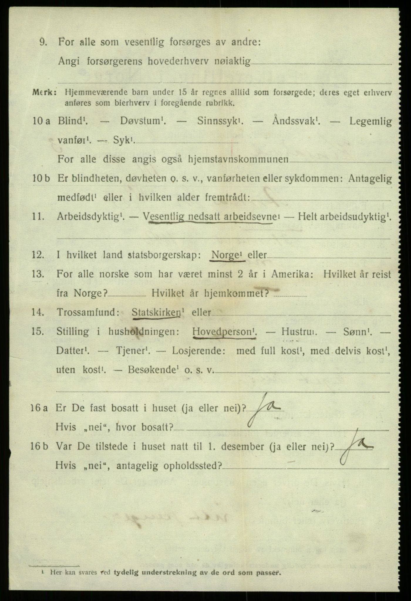 SAB, 1920 census for Kinsarvik, 1920, p. 2383