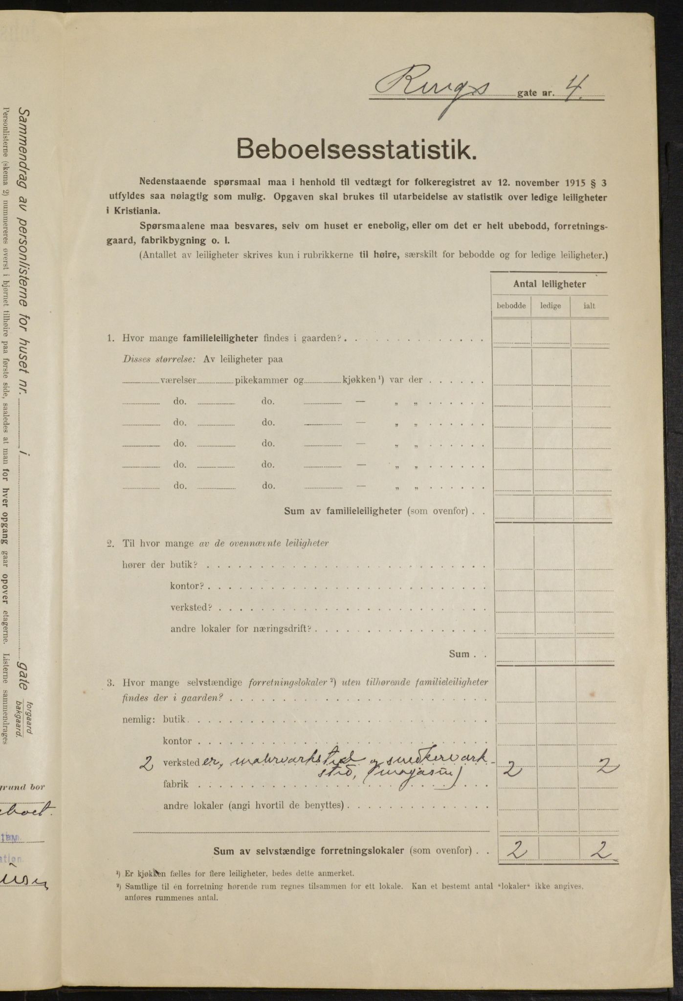 OBA, Municipal Census 1916 for Kristiania, 1916, p. 85343