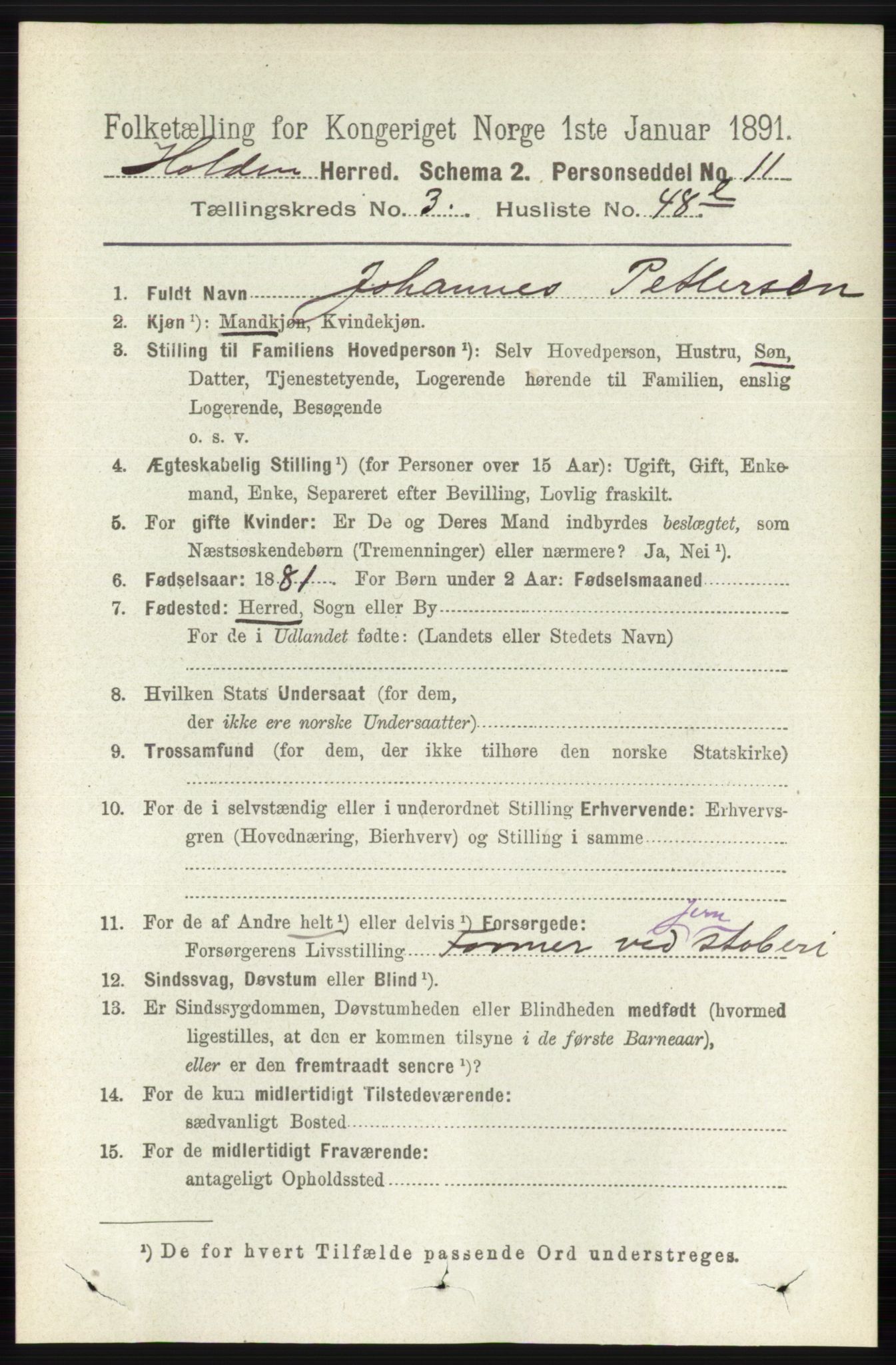 RA, 1891 census for 0819 Holla, 1891, p. 1944