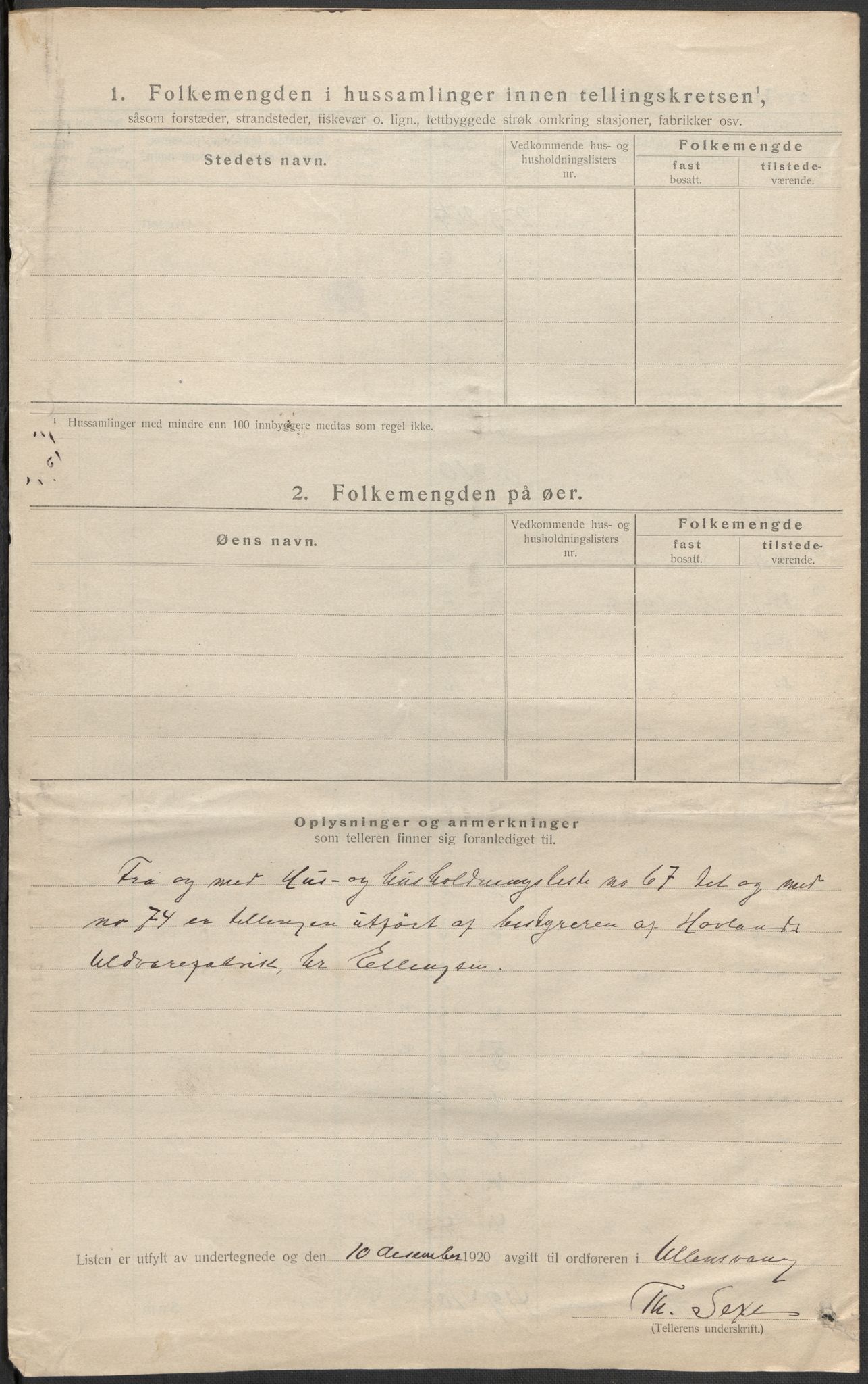 SAB, 1920 census for Ullensvang, 1920, p. 25