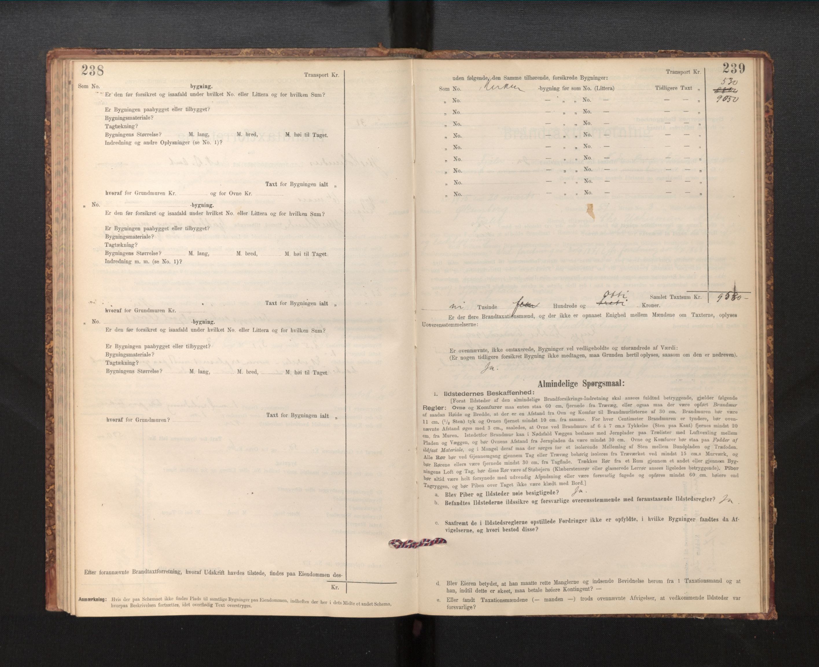 Lensmannen i Fjaler, SAB/A-27201/0012/L0006: Branntakstprotokoll, skjematakst, 1895-1937, p. 238-239