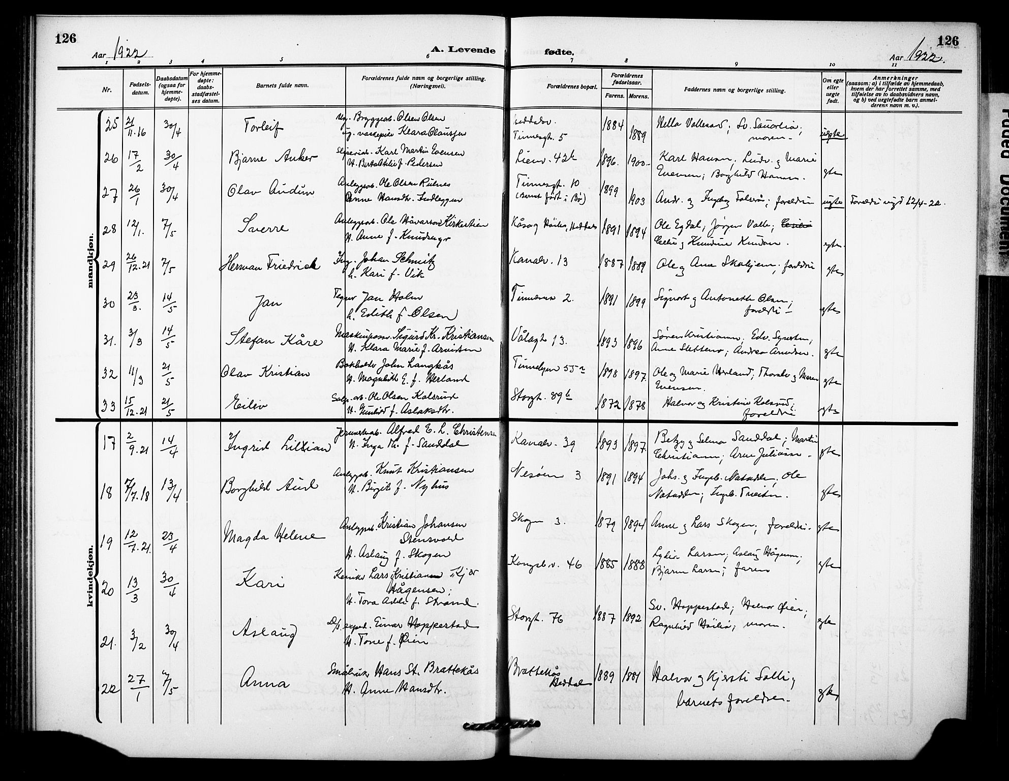 Notodden kirkebøker, AV/SAKO-A-290/G/Ga/L0001: Parish register (copy) no. 1, 1912-1923, p. 126