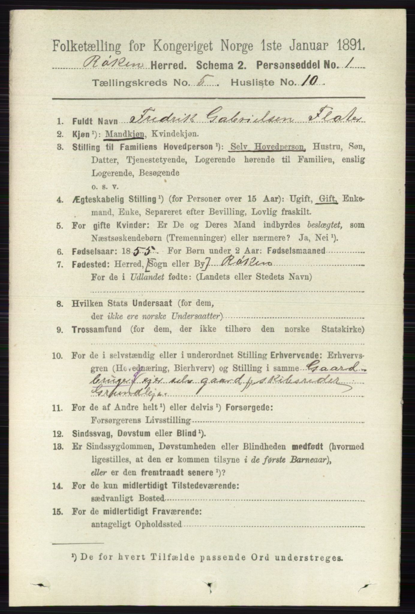 RA, 1891 census for 0627 Røyken, 1891, p. 2935