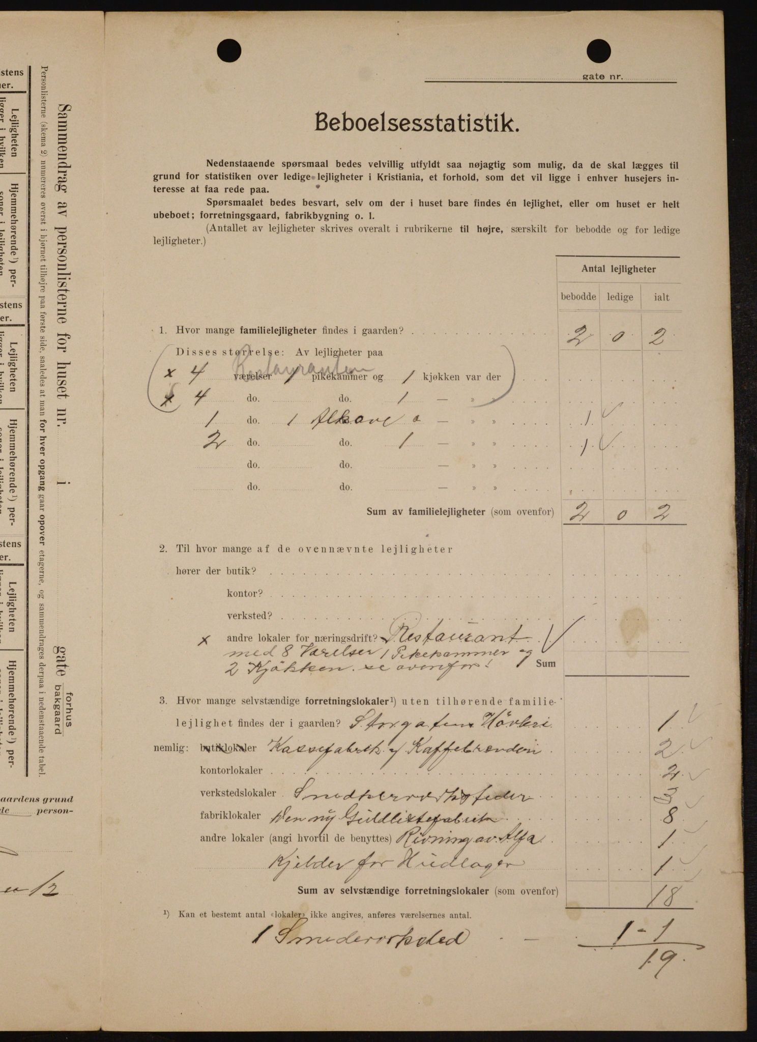 OBA, Municipal Census 1909 for Kristiania, 1909, p. 31898