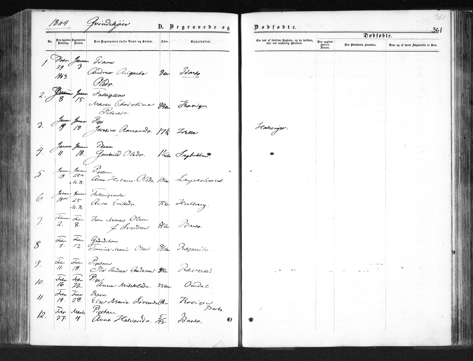 Tromøy sokneprestkontor, SAK/1111-0041/F/Fa/L0007: Parish register (official) no. A 7, 1864-1869, p. 361