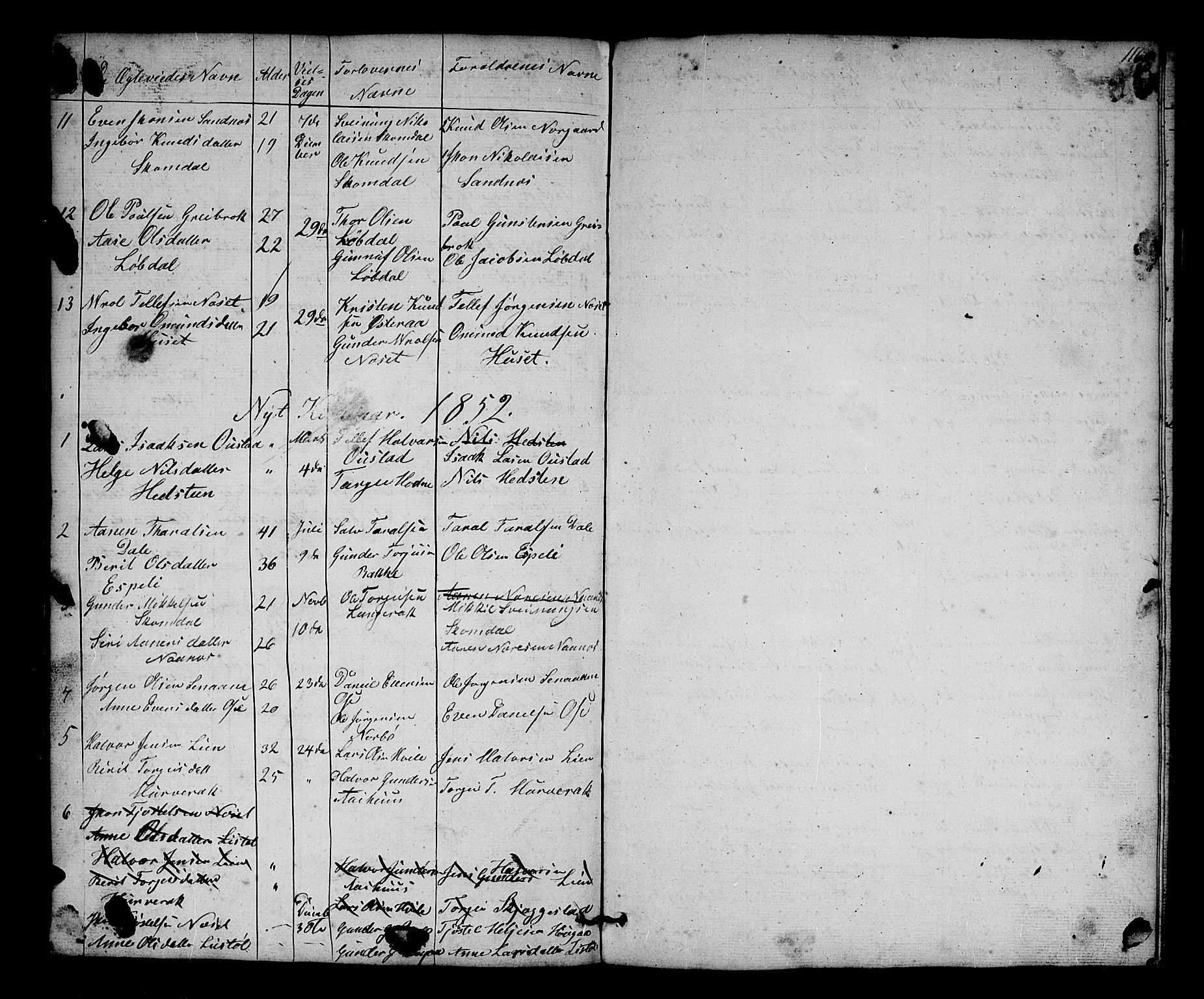 Bygland sokneprestkontor, SAK/1111-0006/F/Fb/Fbb/L0002: Parish register (copy) no. B 2, 1848-1886, p. 116