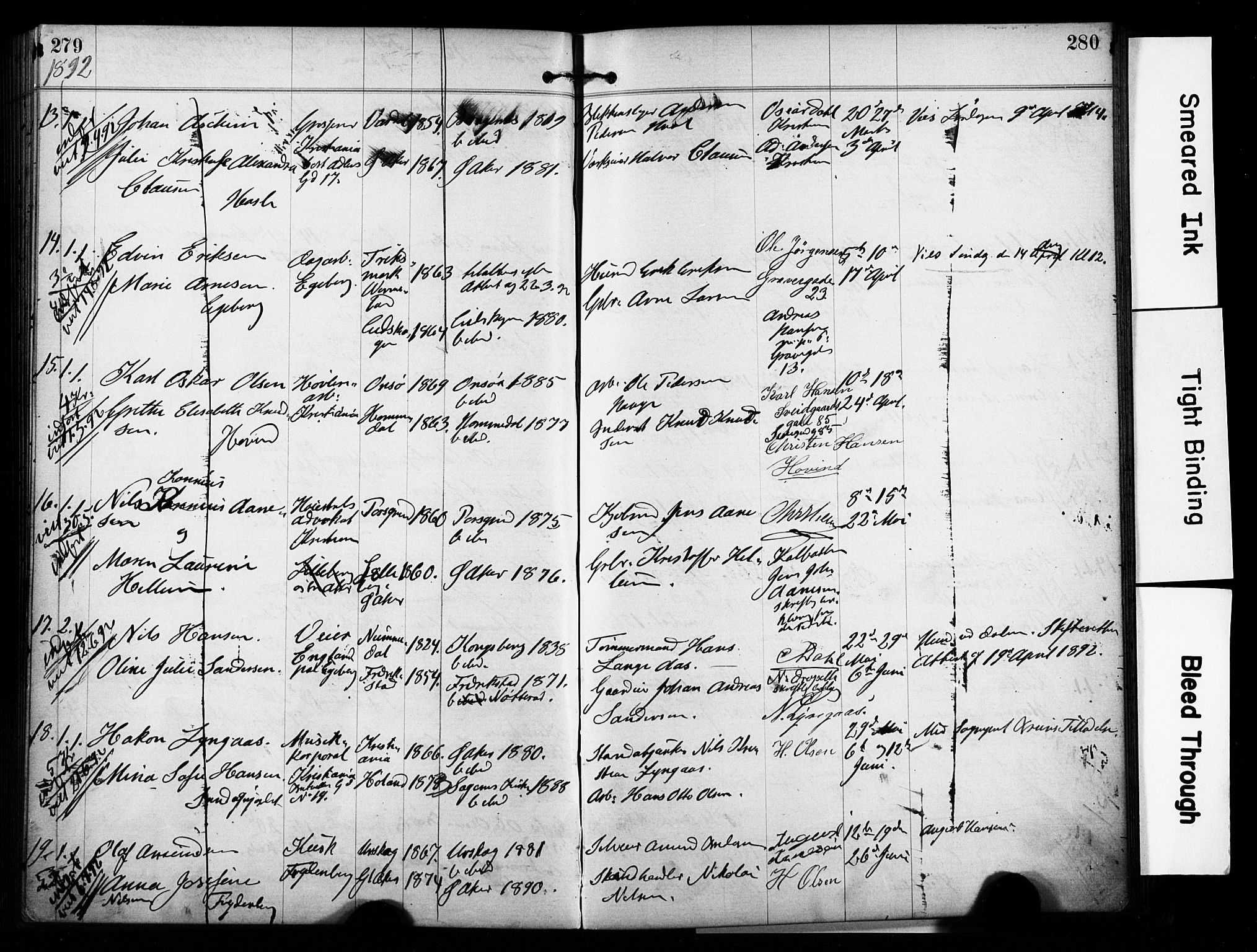 Østre Aker prestekontor Kirkebøker, AV/SAO-A-10840/H/Ha/L0004: Banns register no. I 4, 1878-1901, p. 279-280