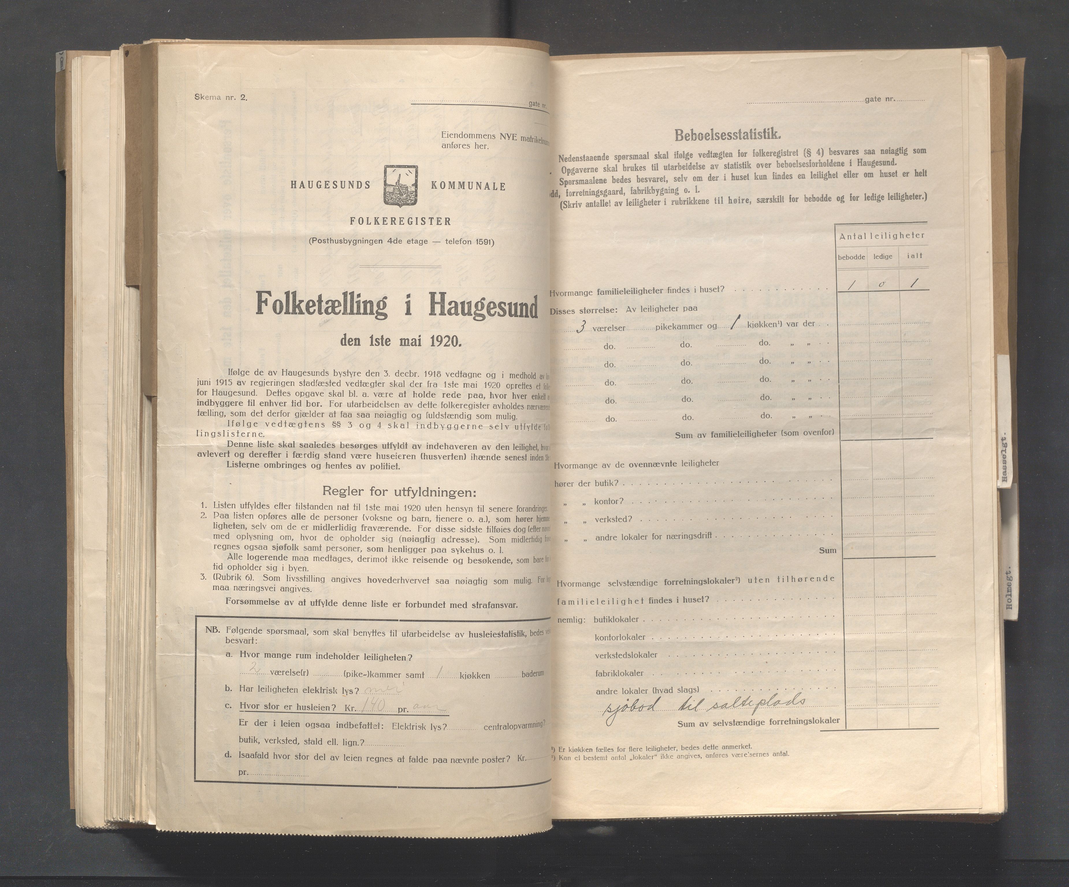 IKAR, Local census 1.5.1920 for Haugesund, 1920, p. 5710