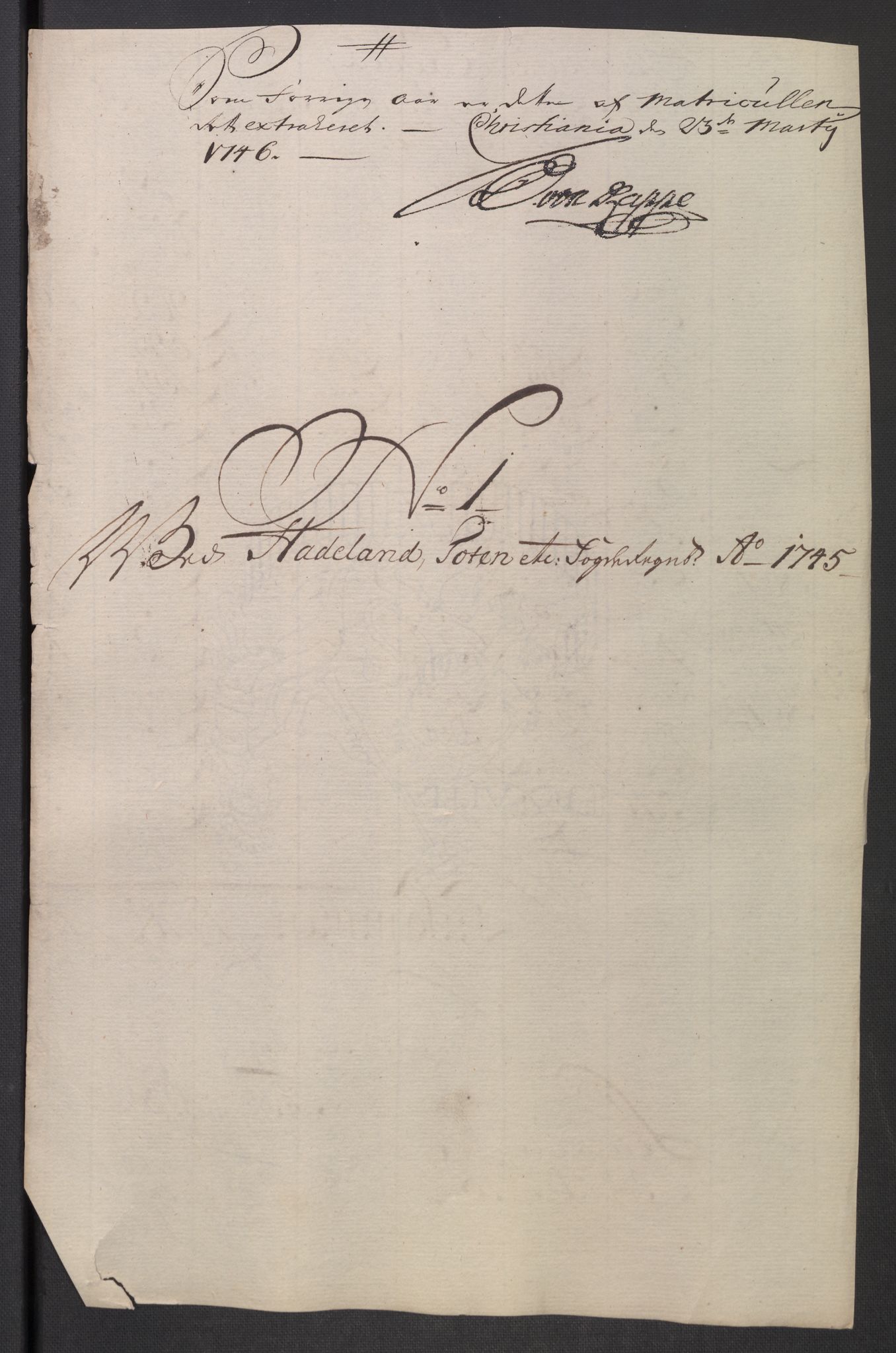 Rentekammeret inntil 1814, Reviderte regnskaper, Fogderegnskap, AV/RA-EA-4092/R18/L1345: Fogderegnskap Hadeland, Toten og Valdres, 1745-1746, p. 32