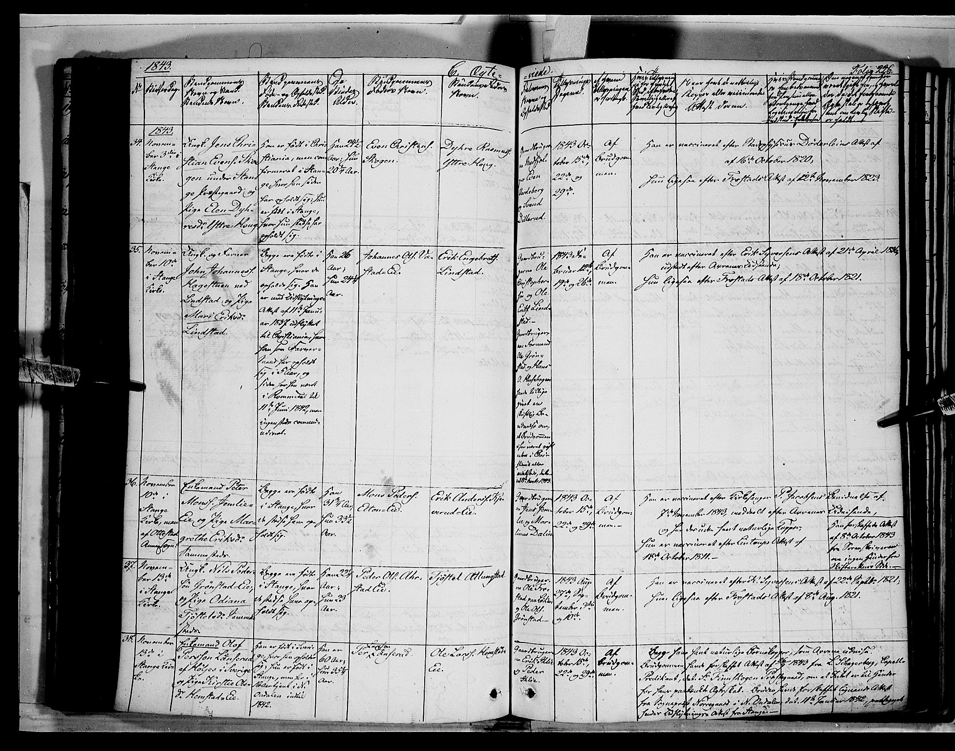 Stange prestekontor, AV/SAH-PREST-002/K/L0010: Parish register (official) no. 10, 1835-1845, p. 226