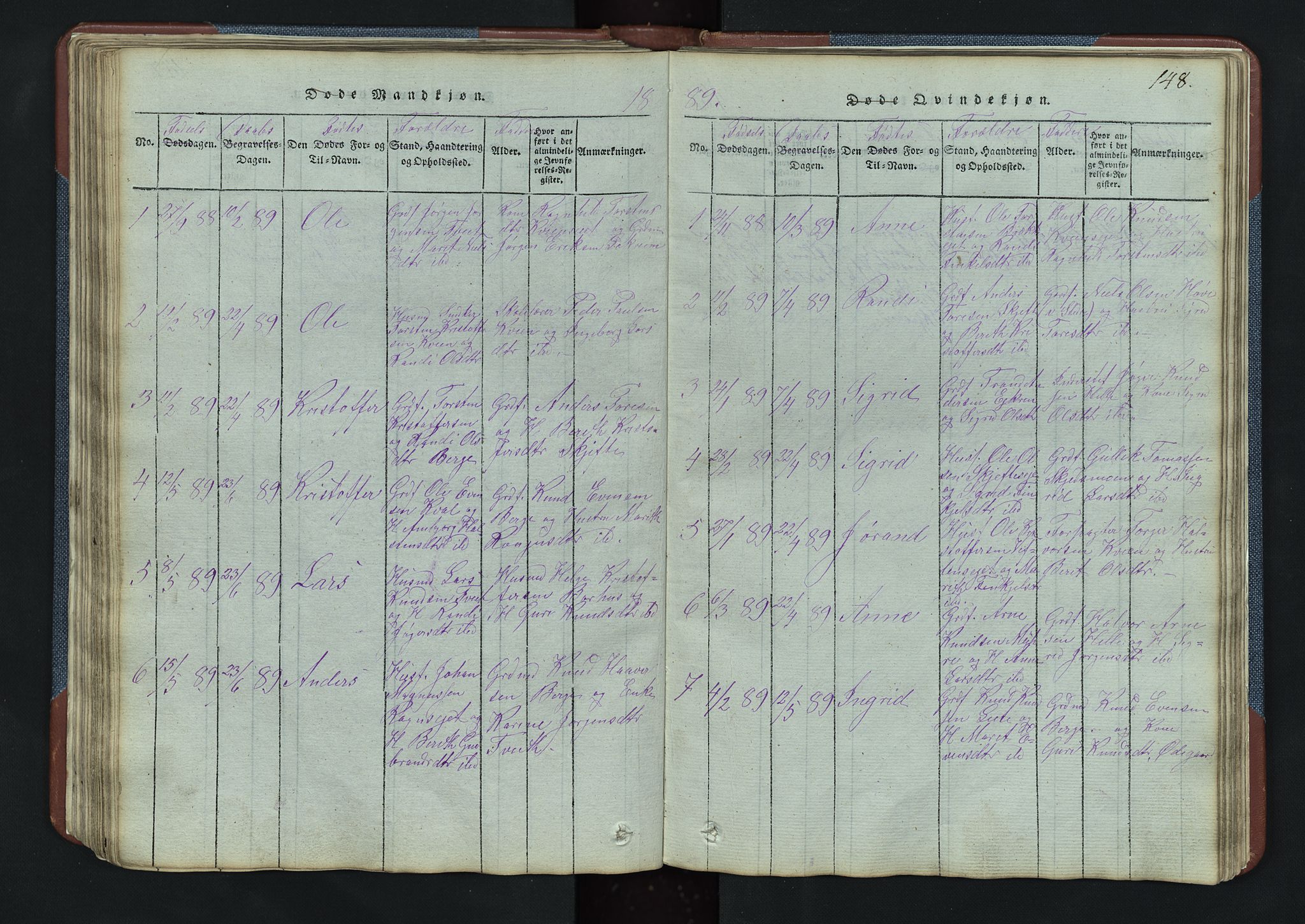 Vang prestekontor, Valdres, SAH/PREST-140/H/Hb/L0003: Parish register (copy) no. 3, 1814-1892, p. 148