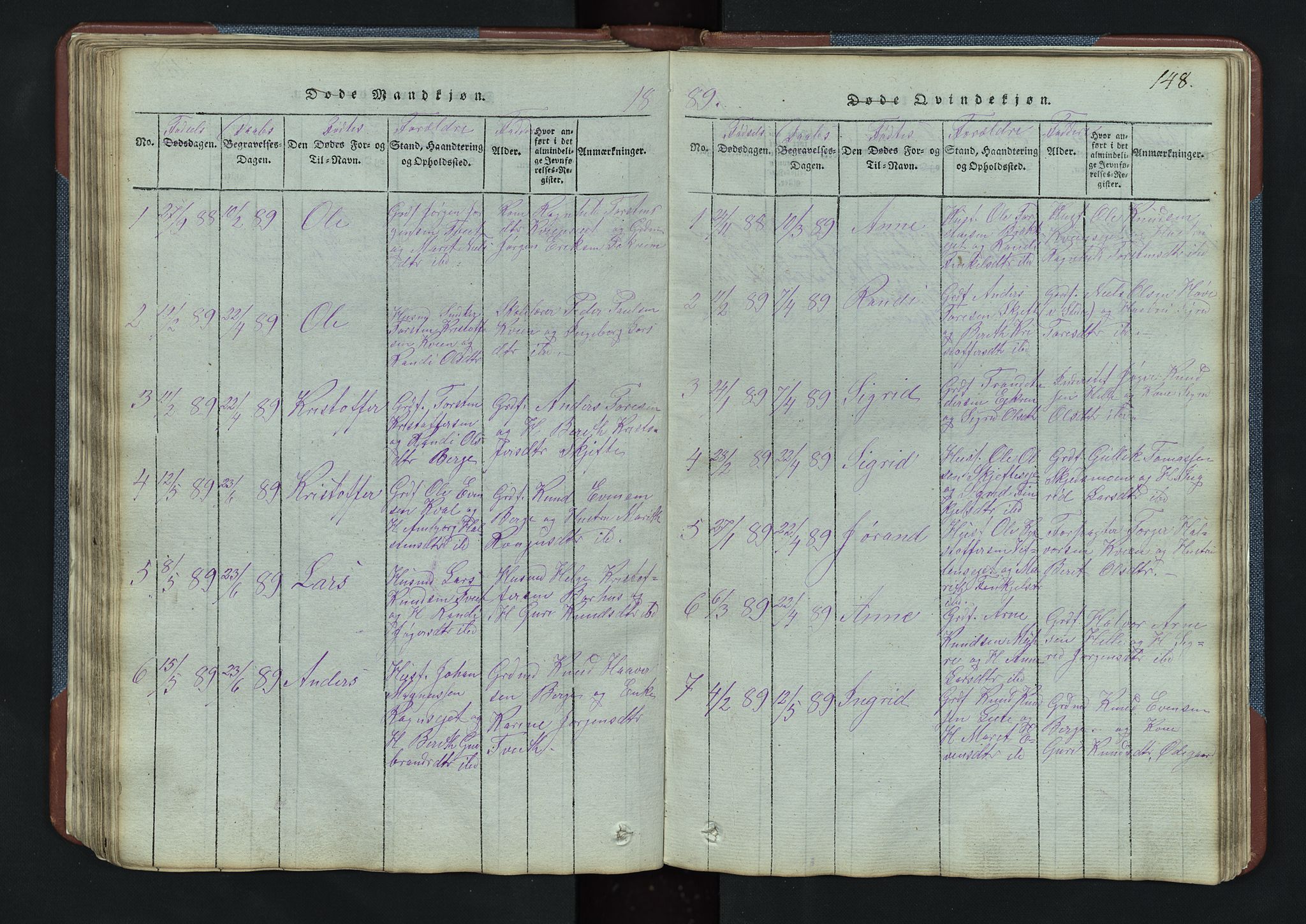 Vang prestekontor, Valdres, AV/SAH-PREST-140/H/Hb/L0003: Parish register (copy) no. 3, 1814-1892, p. 148