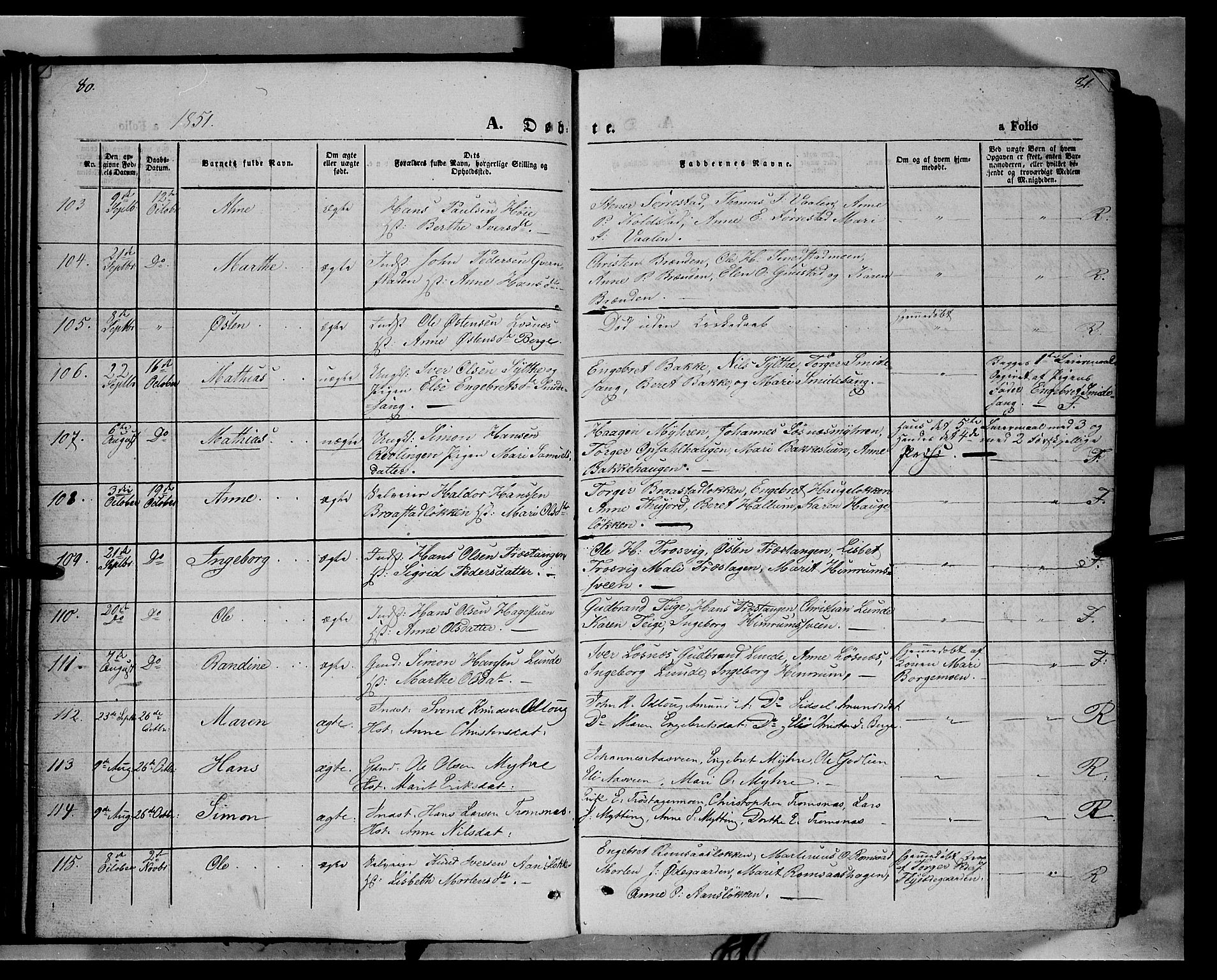 Ringebu prestekontor, AV/SAH-PREST-082/H/Ha/Haa/L0006: Parish register (official) no. 6, 1848-1859, p. 80-81