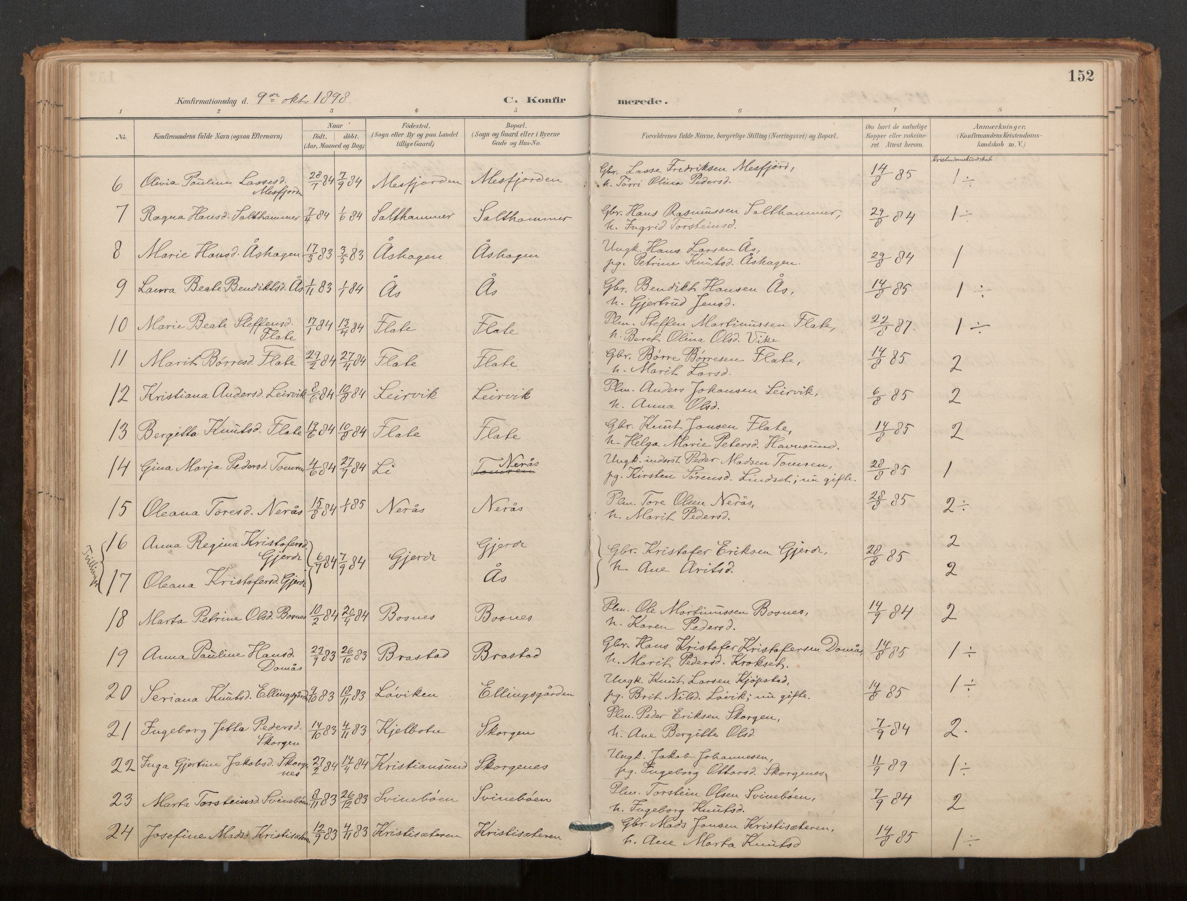 Ministerialprotokoller, klokkerbøker og fødselsregistre - Møre og Romsdal, AV/SAT-A-1454/539/L0531: Parish register (official) no. 539A04, 1887-1913, p. 152