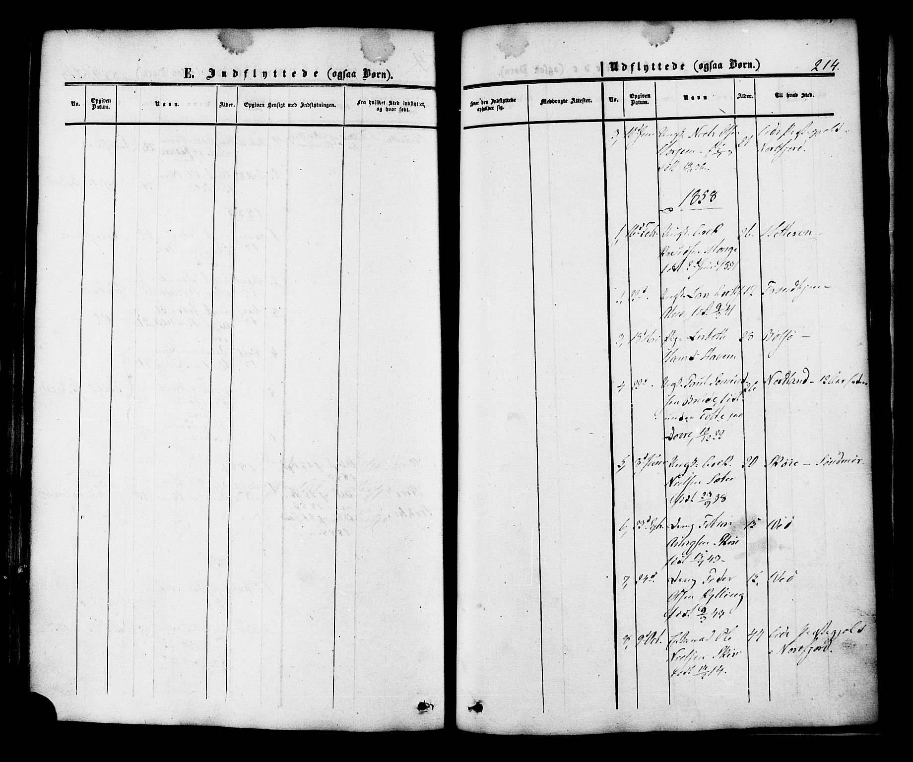 Ministerialprotokoller, klokkerbøker og fødselsregistre - Møre og Romsdal, SAT/A-1454/546/L0594: Parish register (official) no. 546A02, 1854-1882, p. 214