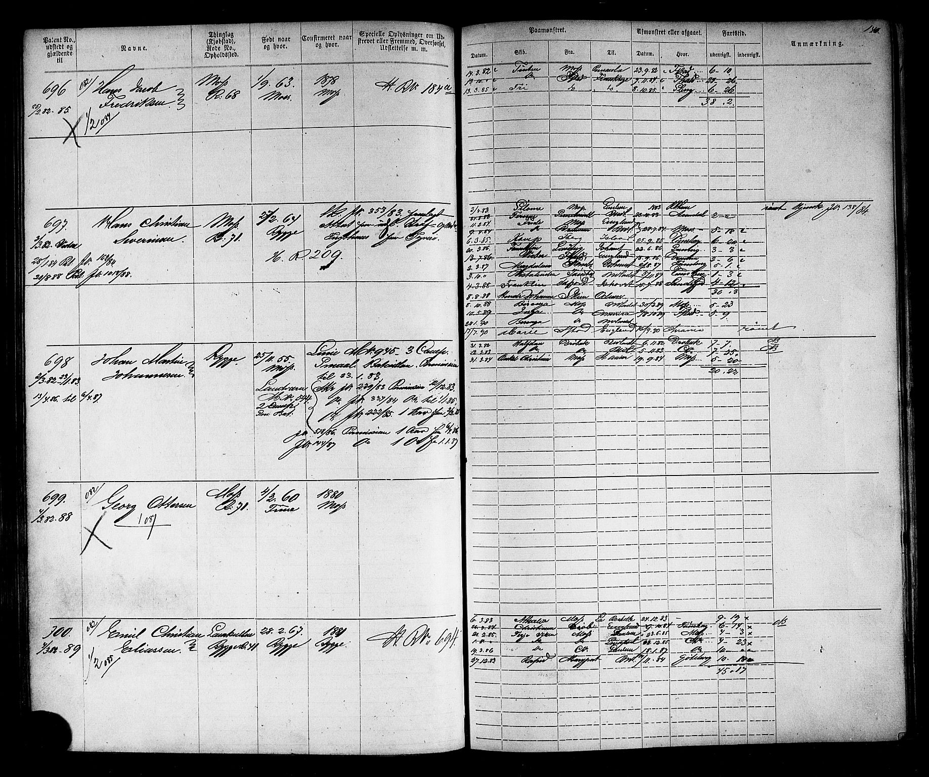 Moss mønstringskontor, AV/SAO-A-10569d/F/Fc/Fca/L0002: Annotasjonsrulle, 1868-1892, p. 154