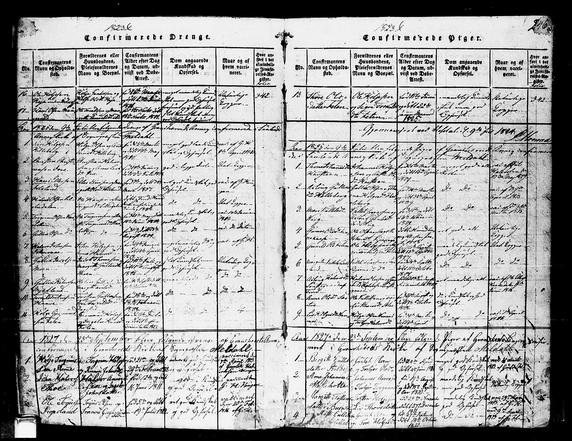 Gransherad kirkebøker, SAKO/A-267/F/Fa/L0001: Parish register (official) no. I 1, 1815-1843, p. 246