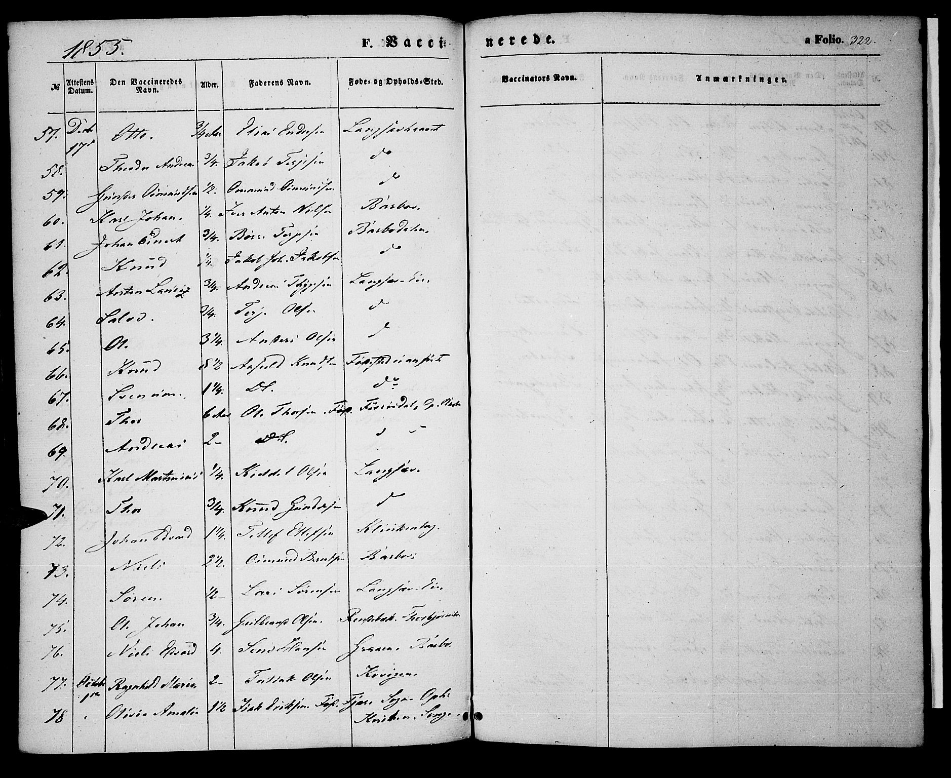 Tromøy sokneprestkontor, AV/SAK-1111-0041/F/Fa/L0005: Parish register (official) no. A 5, 1847-1856, p. 322