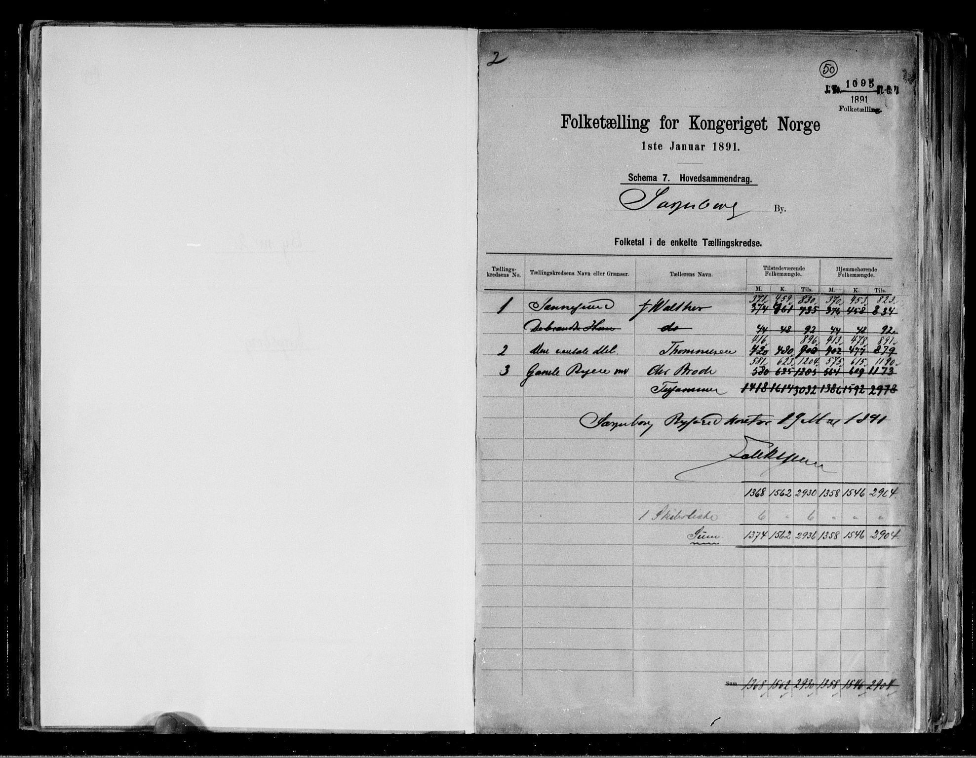 RA, 1891 census for 0102 Sarpsborg, 1891, p. 2