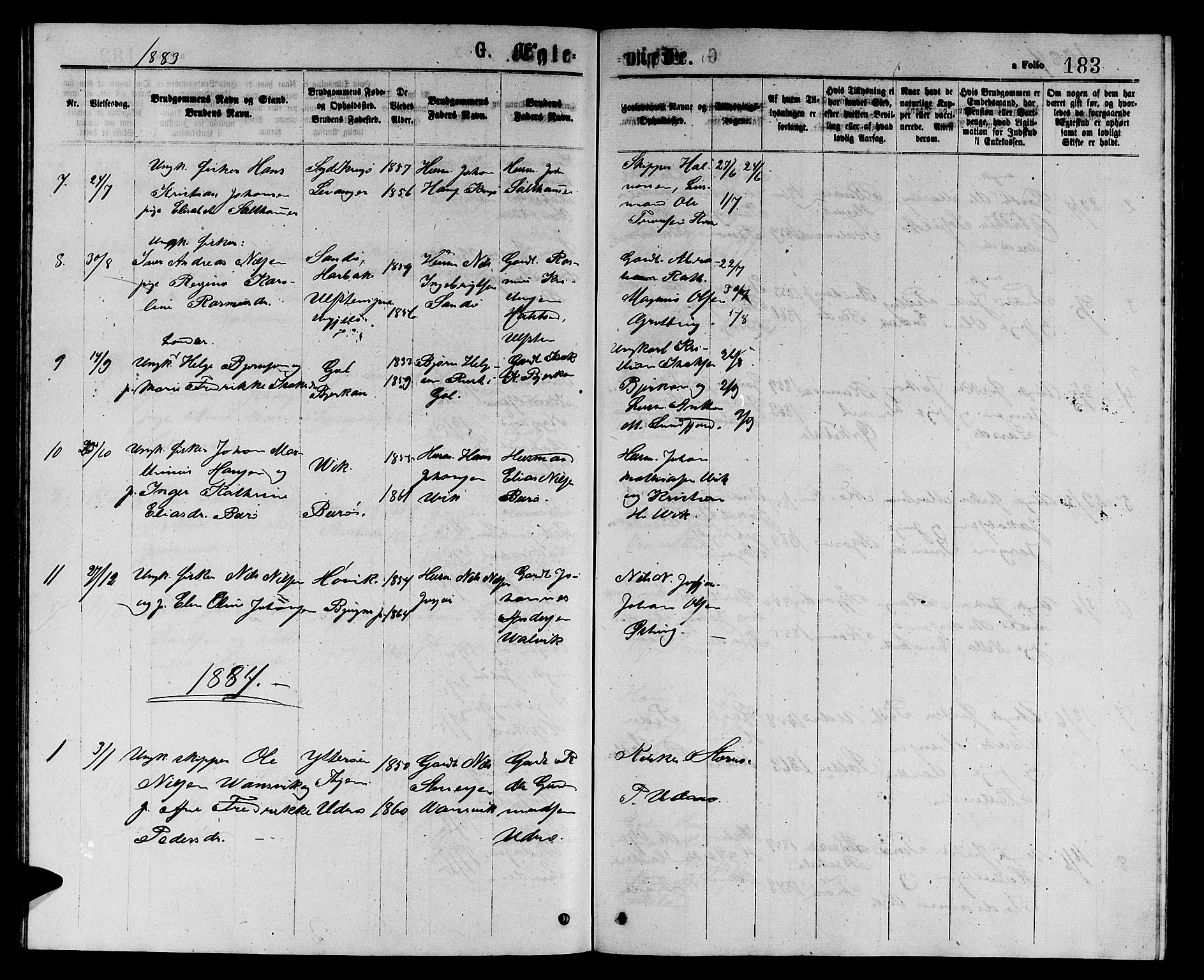 Ministerialprotokoller, klokkerbøker og fødselsregistre - Sør-Trøndelag, SAT/A-1456/657/L0715: Parish register (copy) no. 657C02, 1873-1888, p. 183