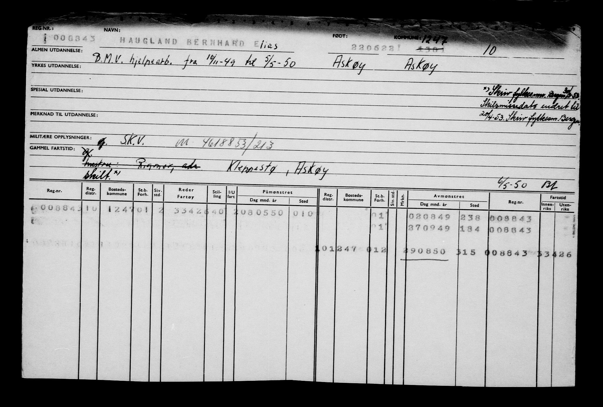 Direktoratet for sjømenn, AV/RA-S-3545/G/Gb/L0207: Hovedkort, 1922, p. 712