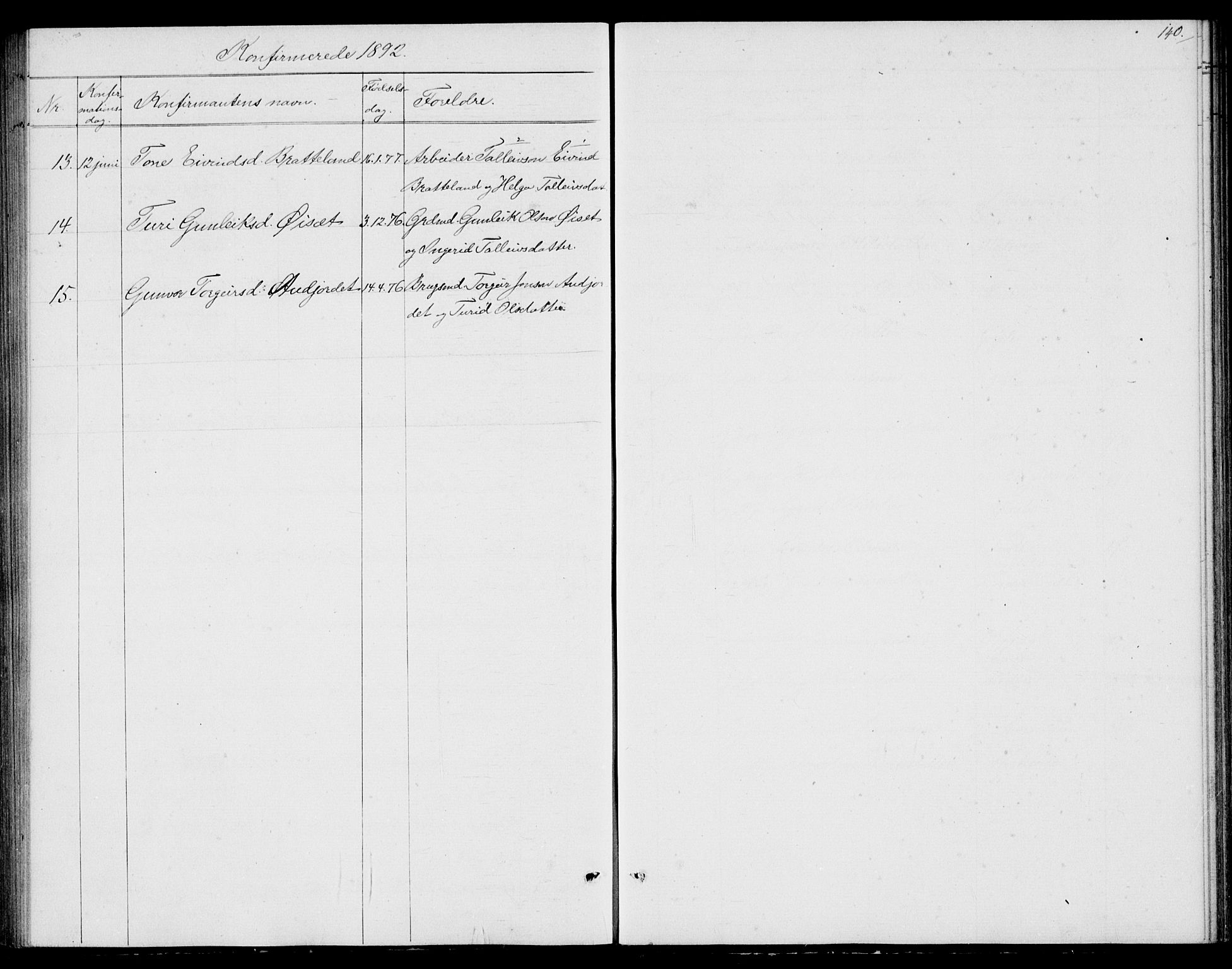 Fyresdal kirkebøker, SAKO/A-263/G/Ga/L0004: Parish register (copy) no. I 4, 1864-1892, p. 140