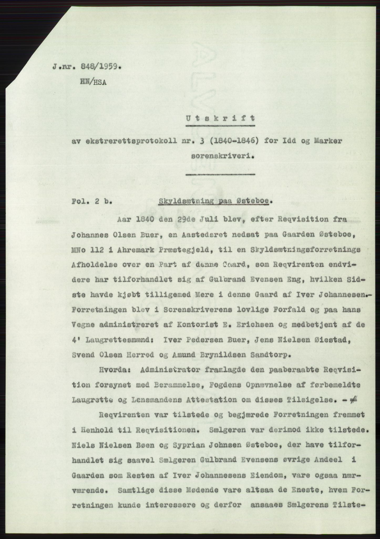 Statsarkivet i Oslo, AV/SAO-A-10621/Z/Zd/L0010: Avskrifter, j.nr 753-1498/1959, 1959, p. 31