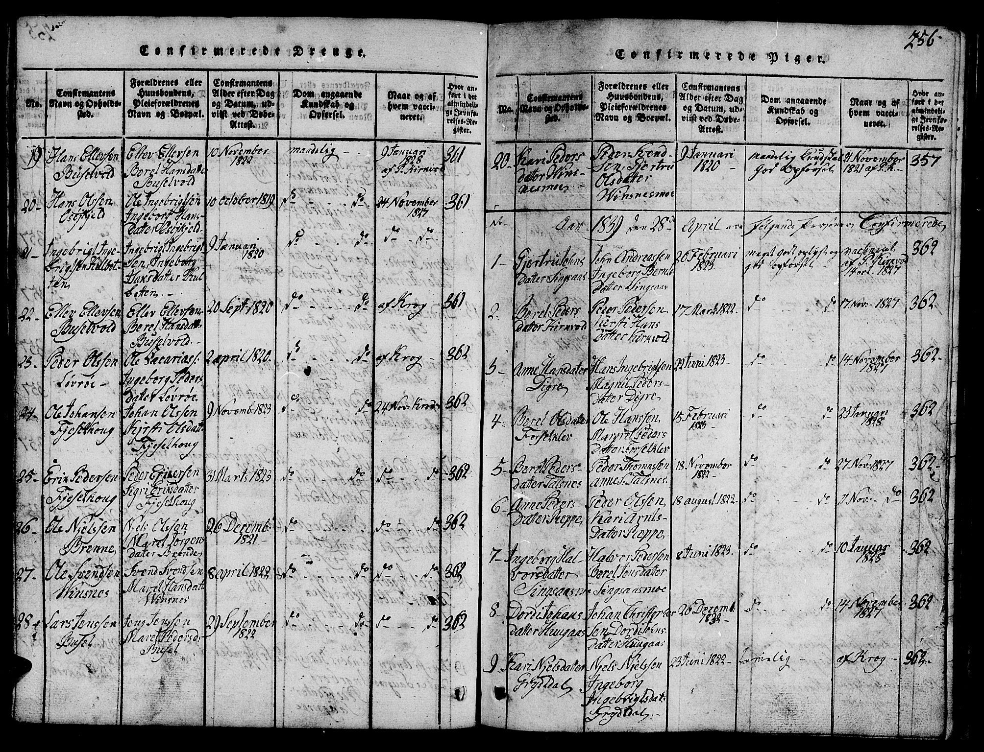 Ministerialprotokoller, klokkerbøker og fødselsregistre - Sør-Trøndelag, SAT/A-1456/688/L1026: Parish register (copy) no. 688C01, 1817-1860, p. 256