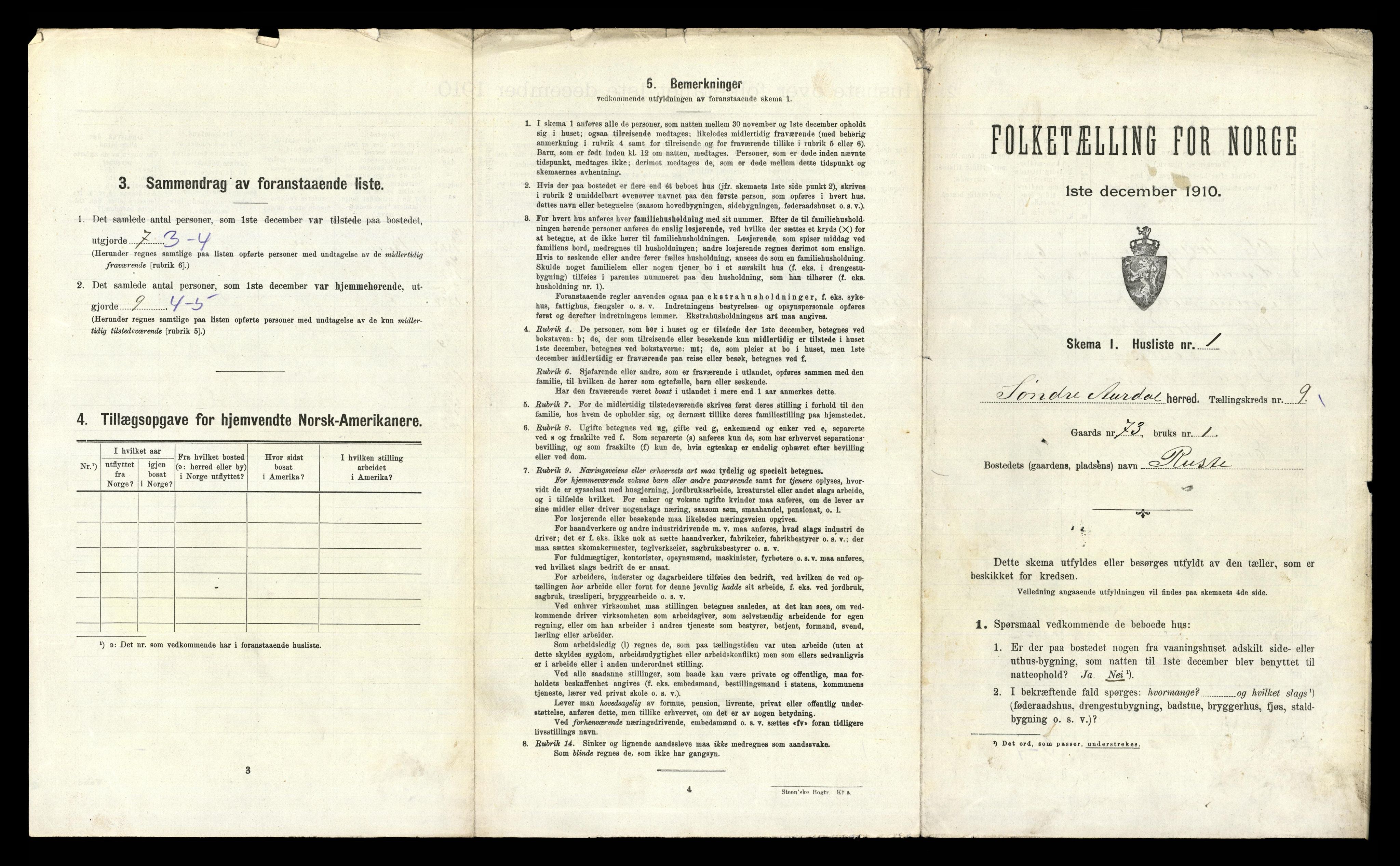 RA, 1910 census for Sør-Aurdal, 1910, p. 891