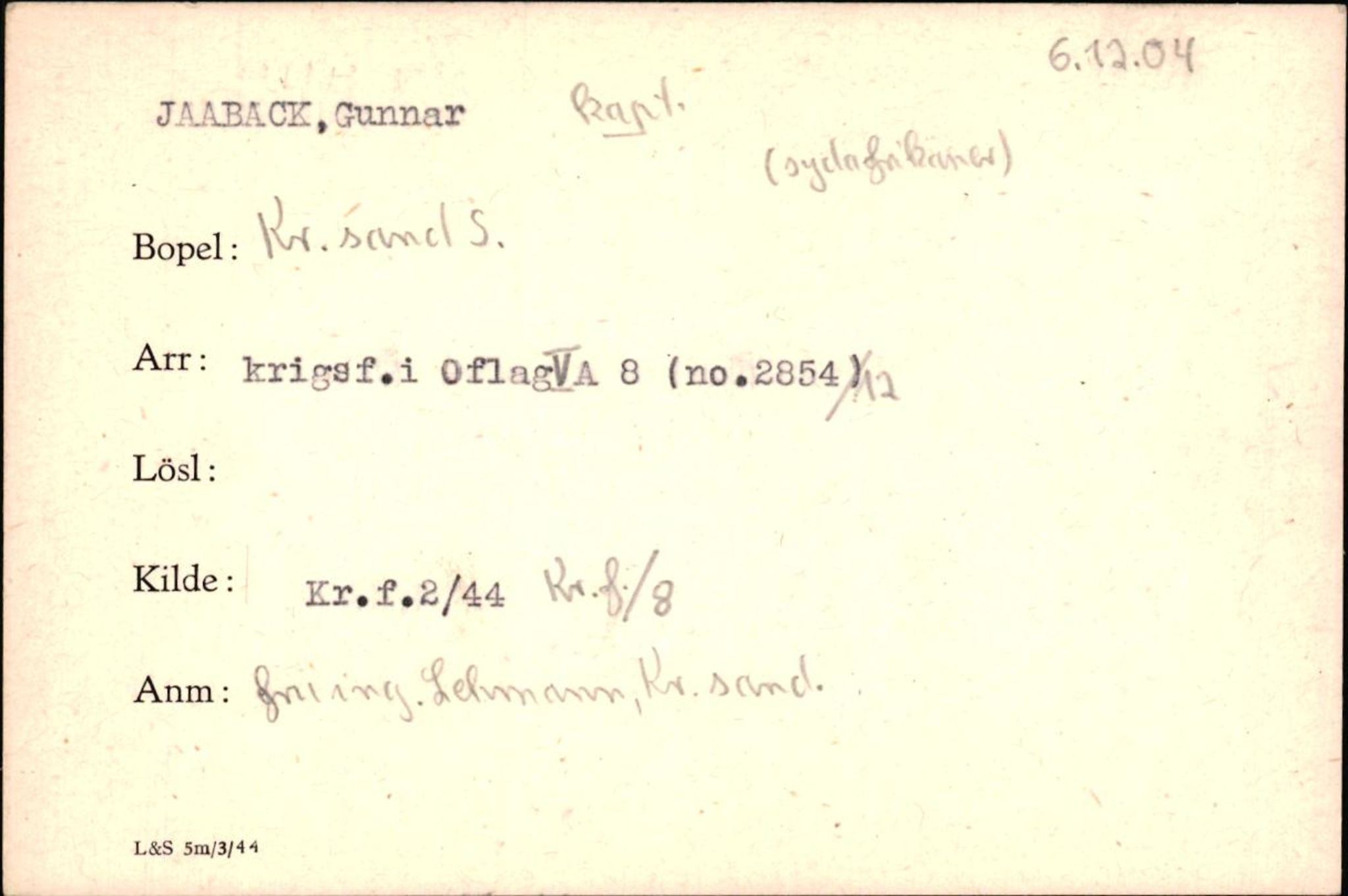 Forsvaret, Forsvarets krigshistoriske avdeling, RA/RAFA-2017/Y/Yf/L0200: II-C-11-2102  -  Norske krigsfanger i Tyskland, 1940-1945, p. 503