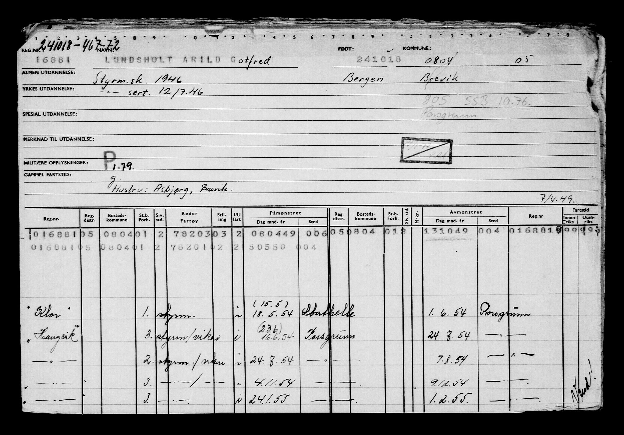 Direktoratet for sjømenn, AV/RA-S-3545/G/Gb/L0163: Hovedkort, 1918, p. 520