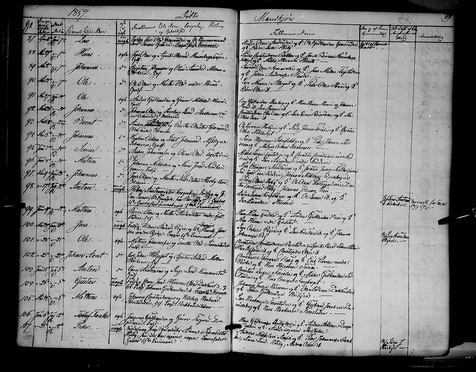 Ringsaker prestekontor, AV/SAH-PREST-014/K/Ka/L0009: Parish register (official) no. 9, 1850-1860, p. 59