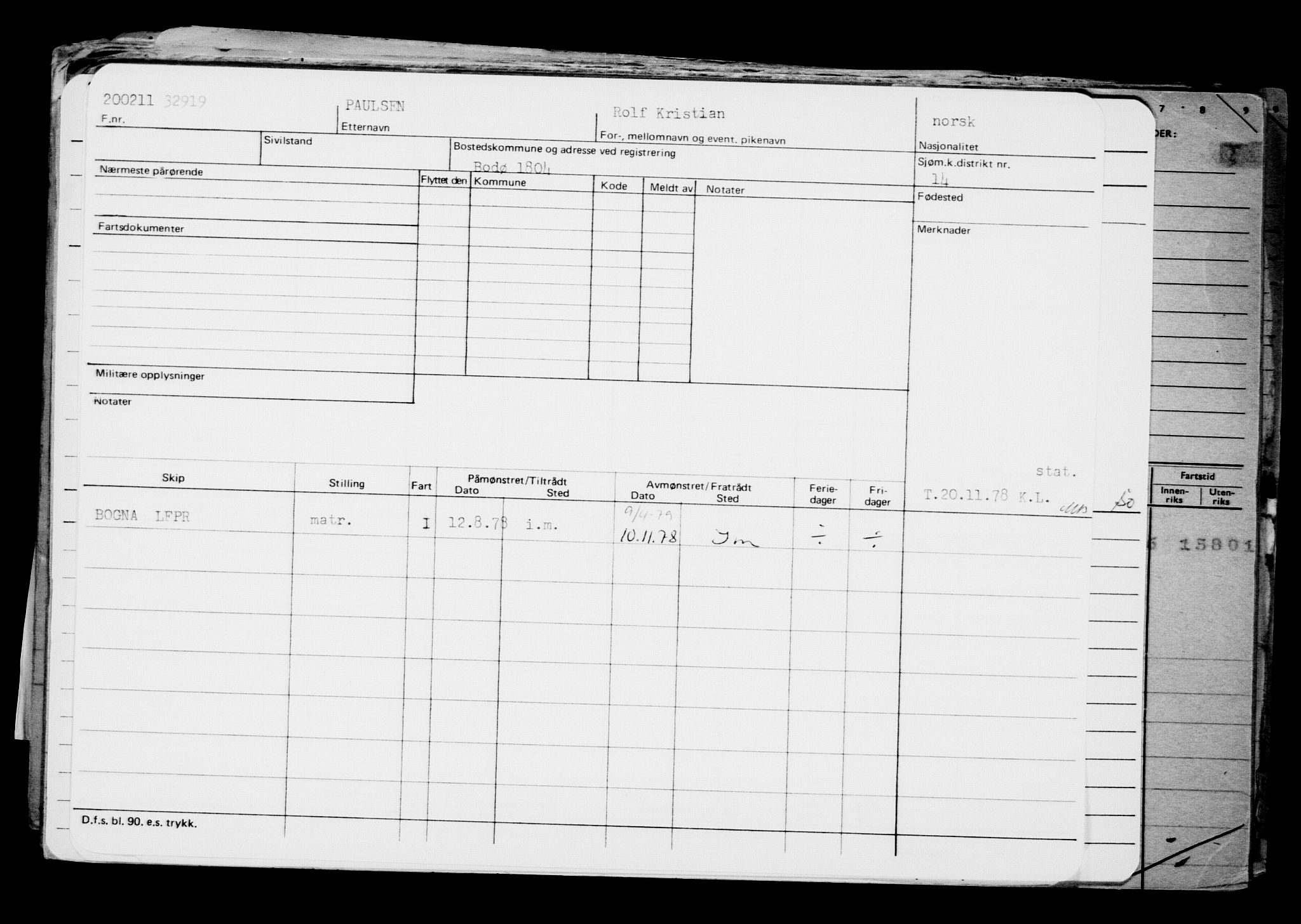 Direktoratet for sjømenn, AV/RA-S-3545/G/Gb/L0094: Hovedkort, 1911, p. 299