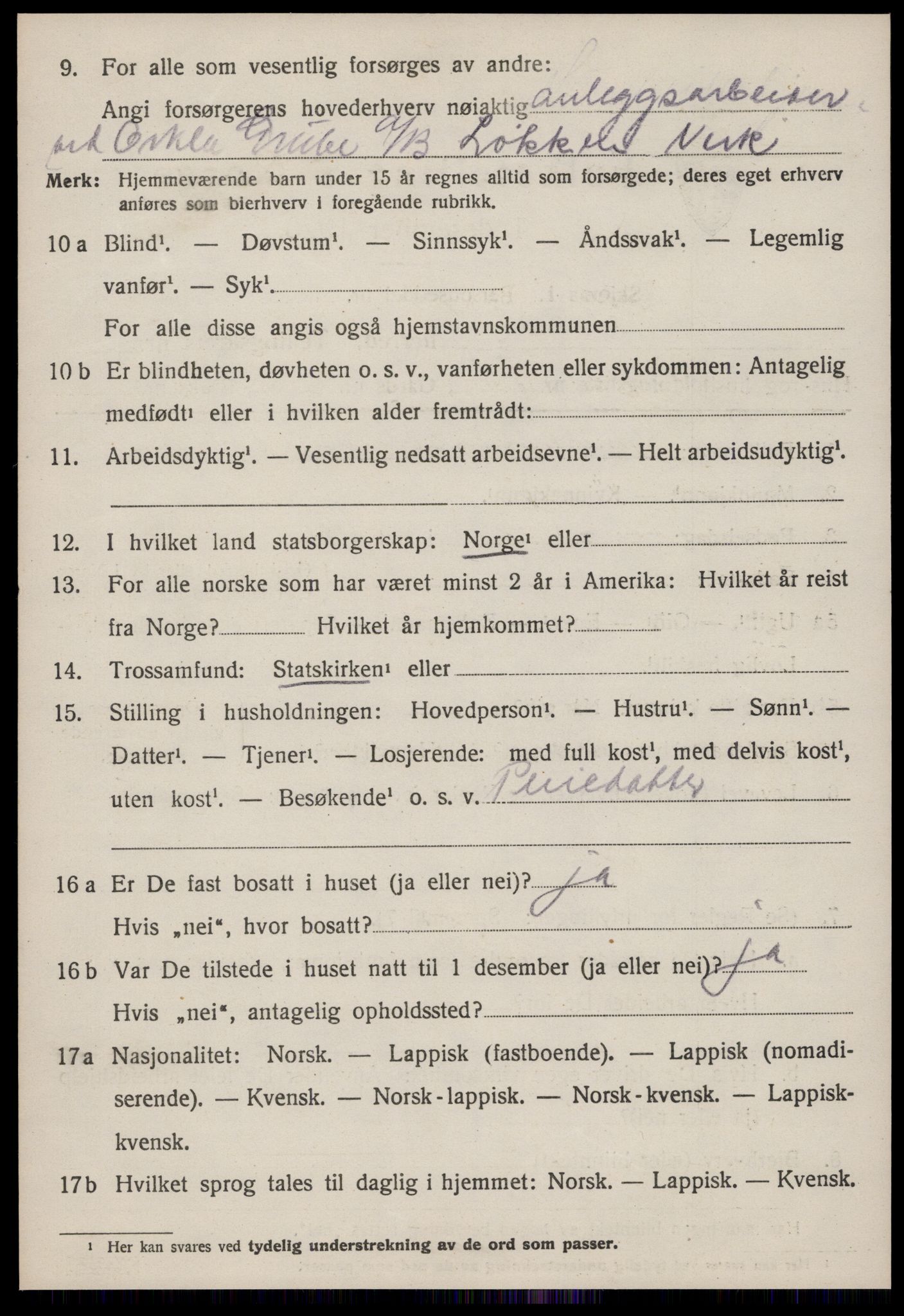 SAT, 1920 census for Meldal, 1920, p. 5724