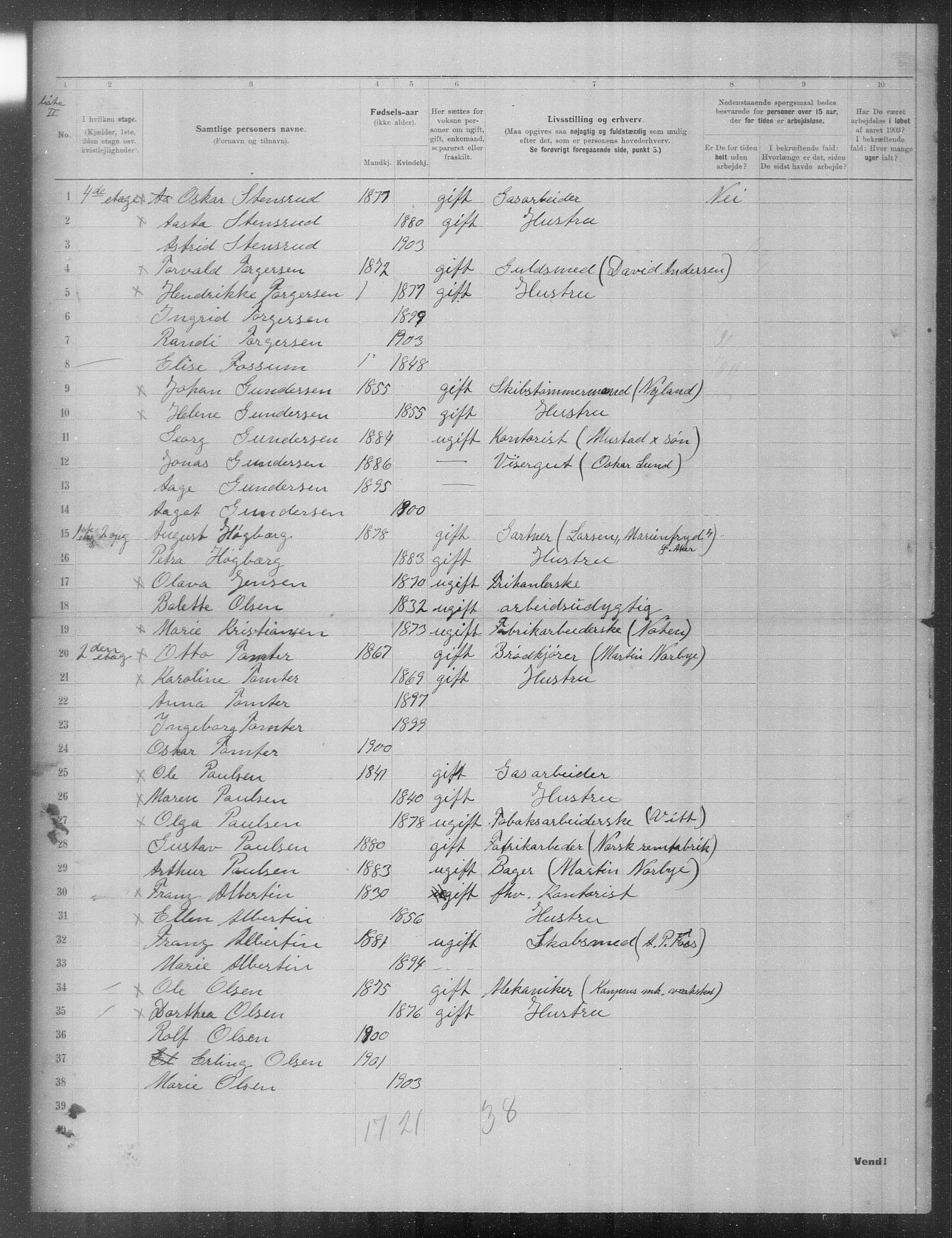 OBA, Municipal Census 1903 for Kristiania, 1903, p. 20749