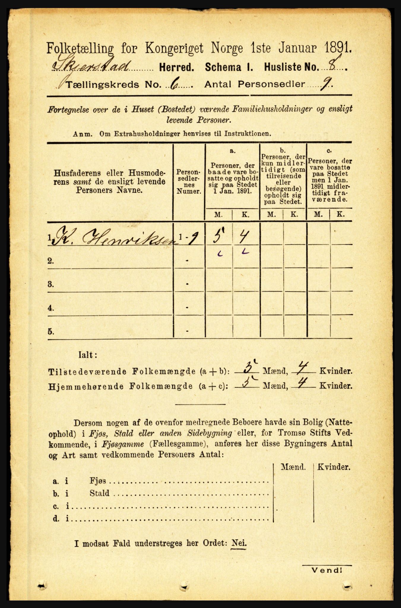 RA, 1891 census for 1842 Skjerstad, 1891, p. 1908