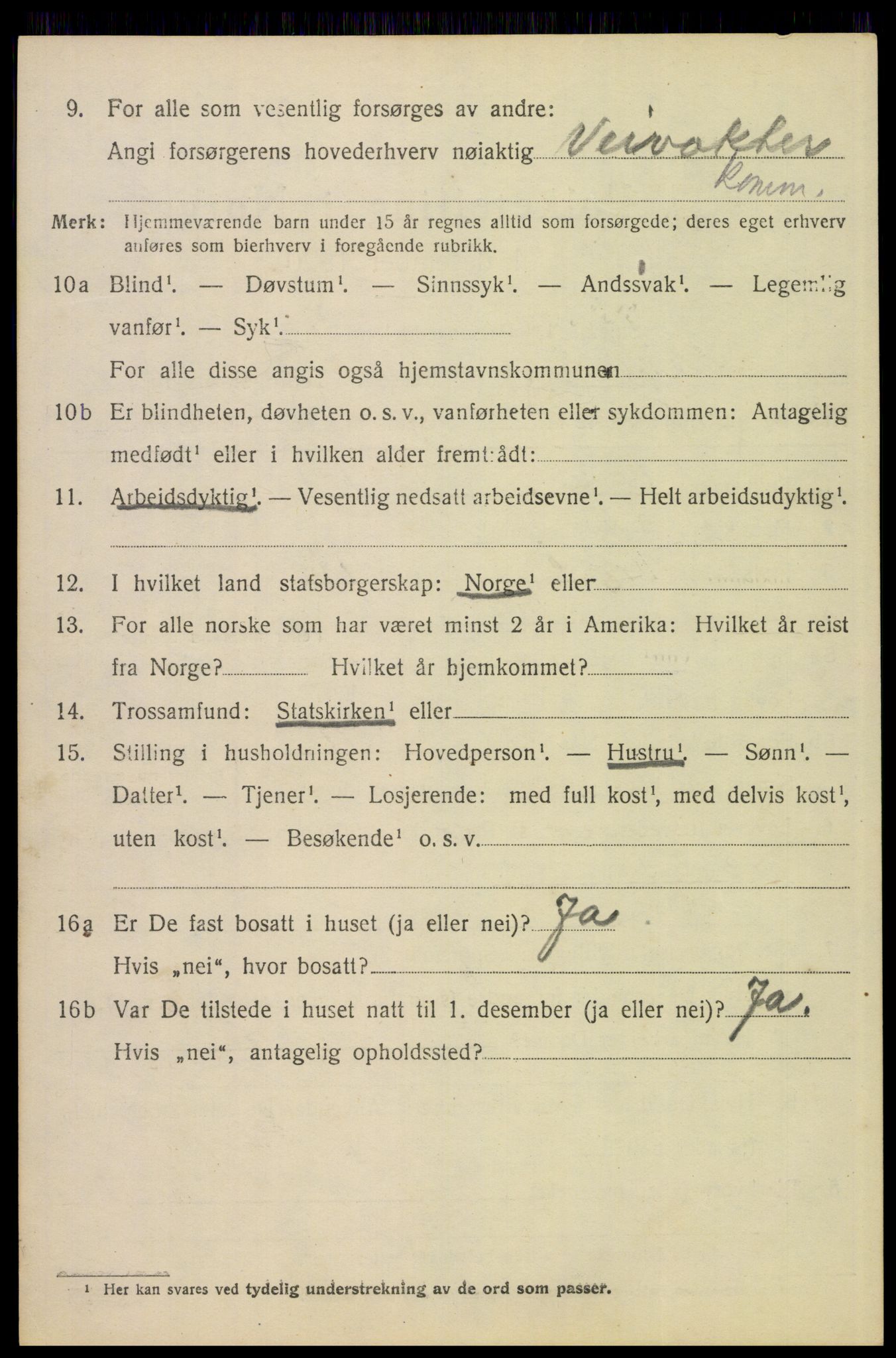 SAH, 1920 census for Elverum, 1920, p. 23285