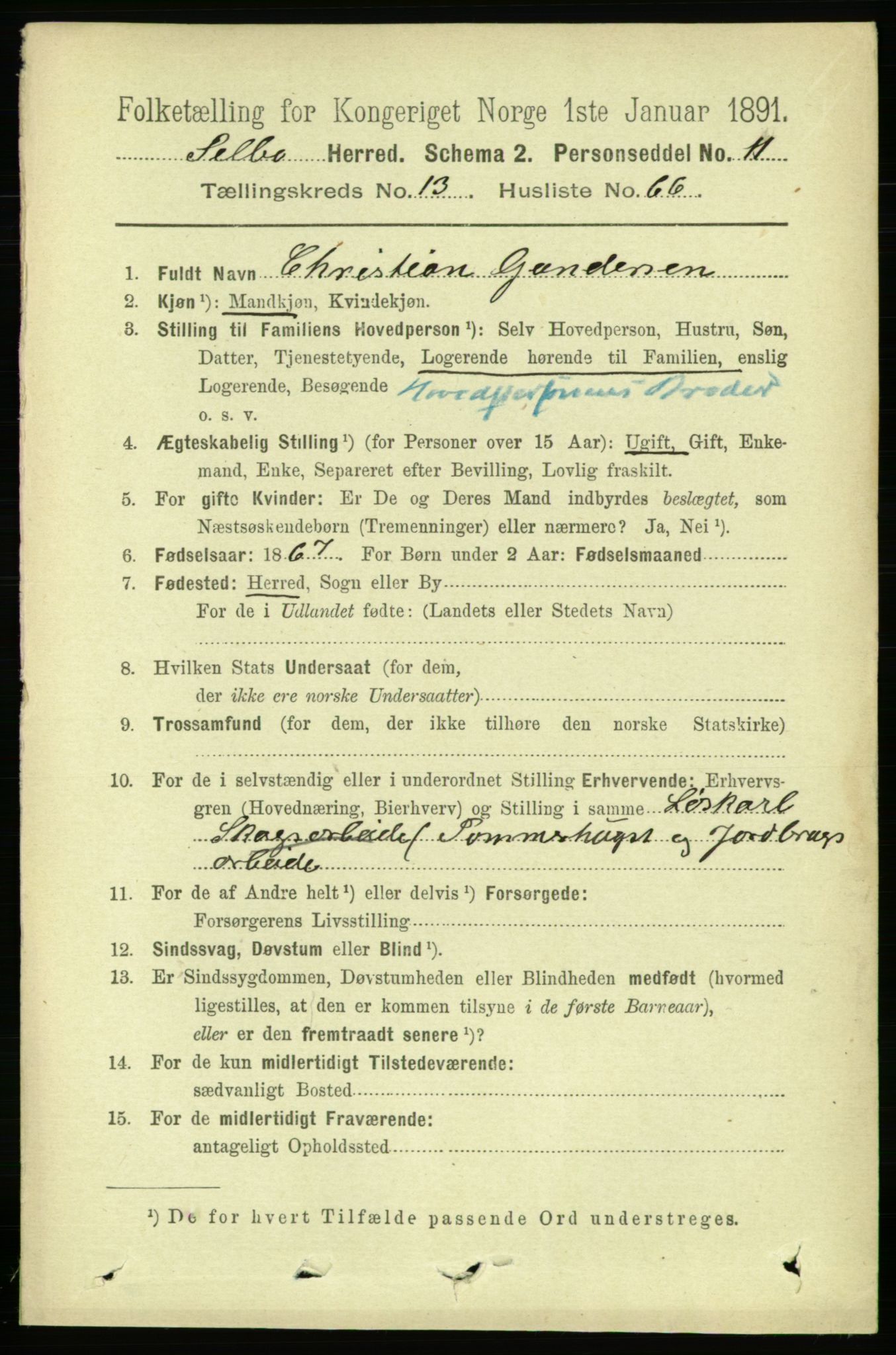 RA, 1891 census for 1664 Selbu, 1891, p. 5013