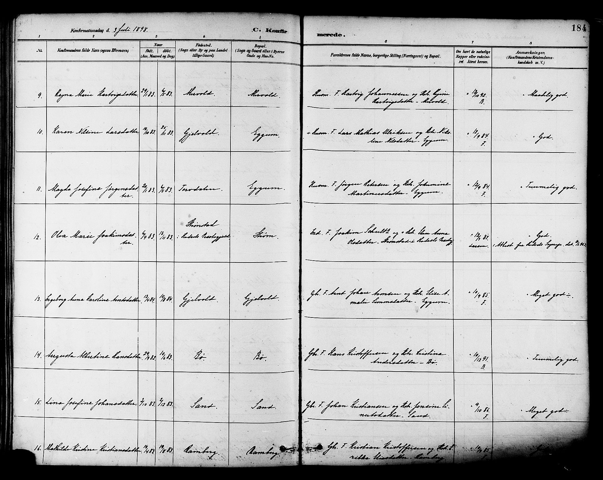 Ministerialprotokoller, klokkerbøker og fødselsregistre - Nordland, AV/SAT-A-1459/880/L1133: Parish register (official) no. 880A07, 1888-1898, p. 184